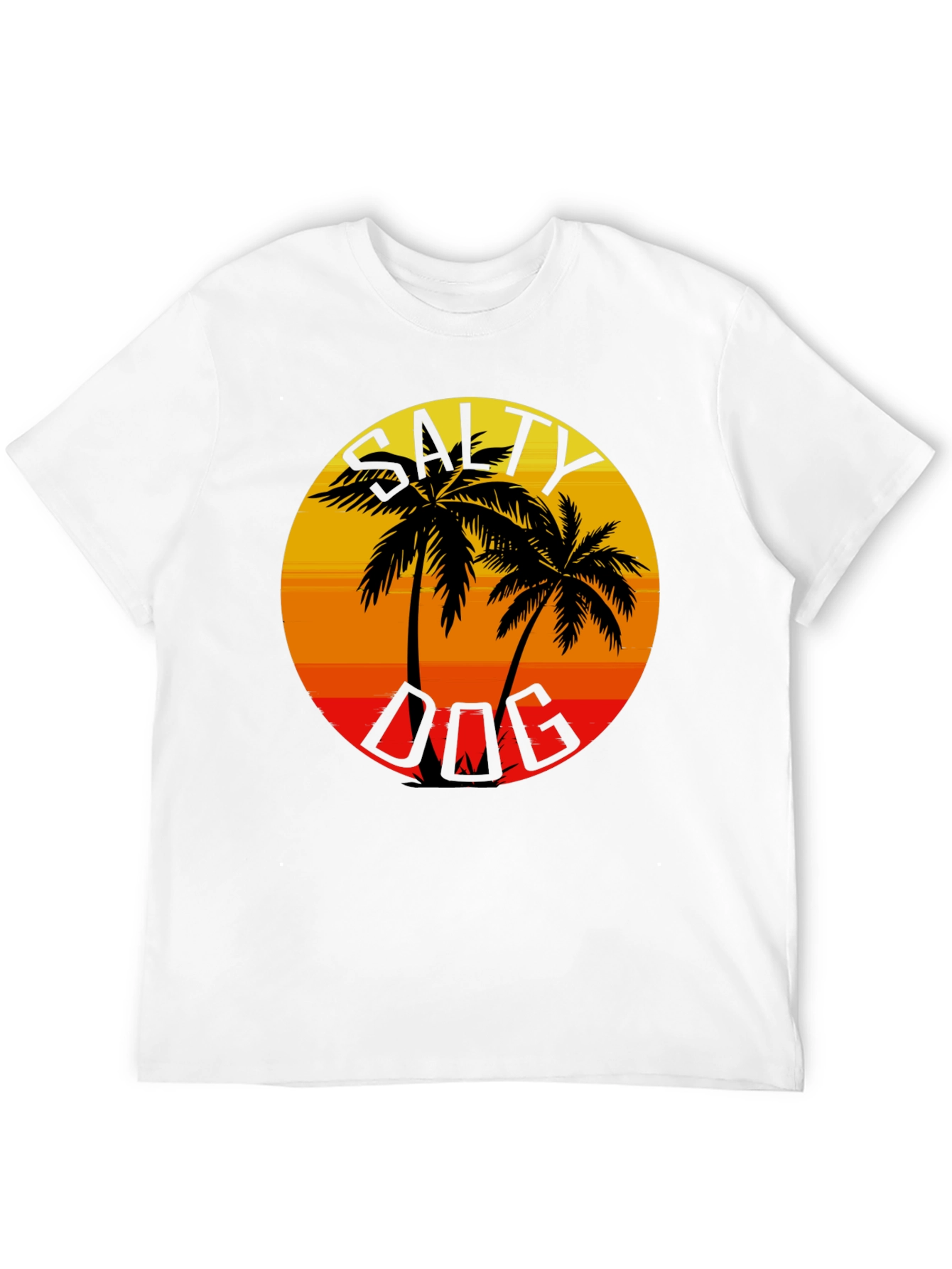 Salty Dog Palm Tree Sunset Graphic Tee - Black