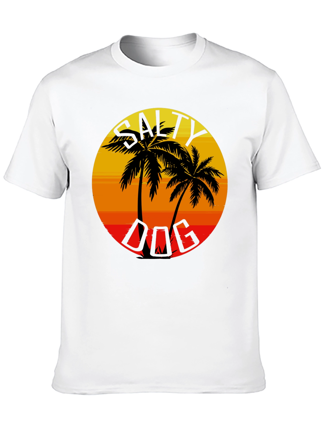 Salty Dog Palm Tree Sunset Graphic Tee - Black