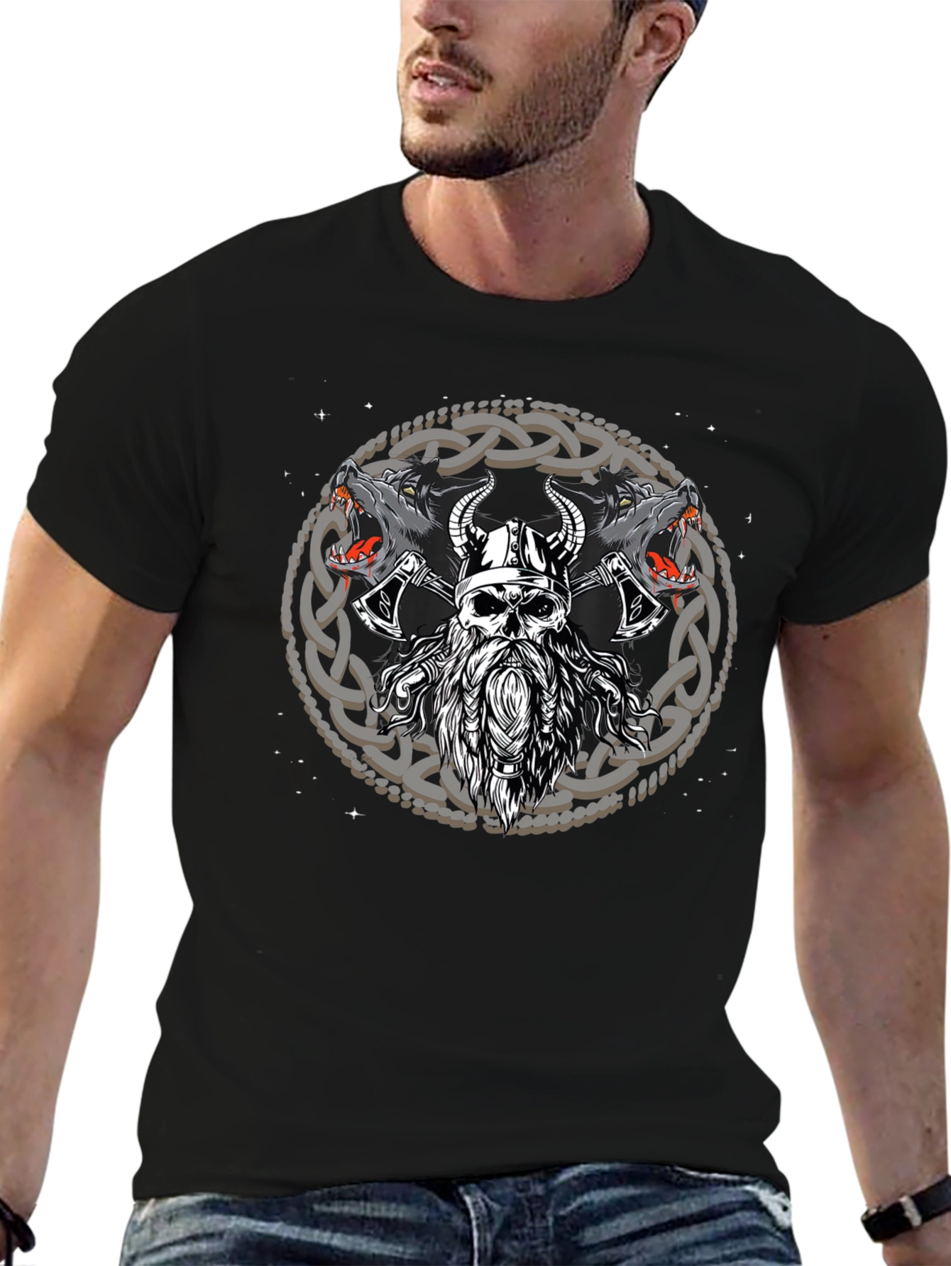 Viking Wolf Warrior Graphic Tee