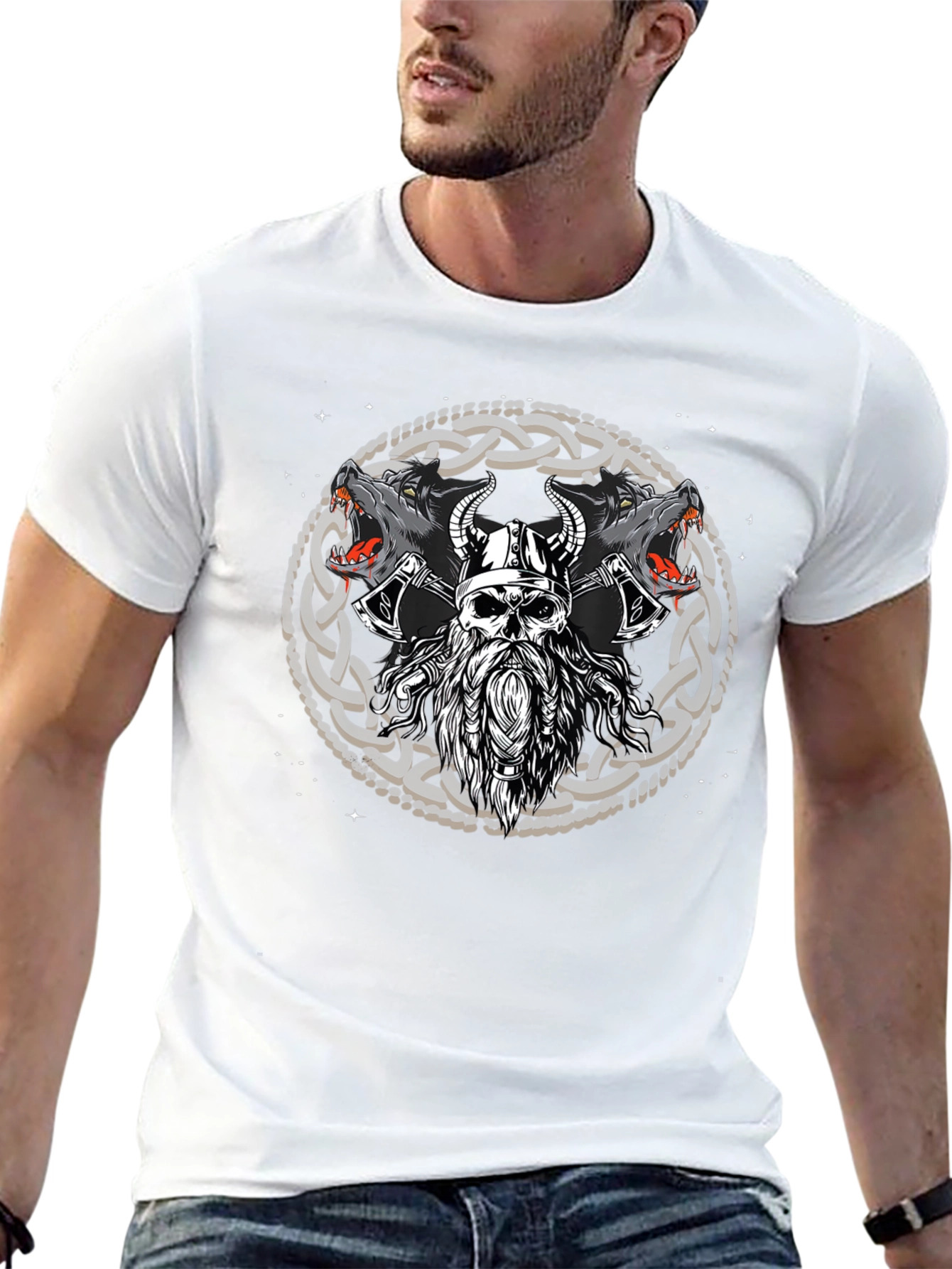 Viking Wolf Warrior Graphic Tee