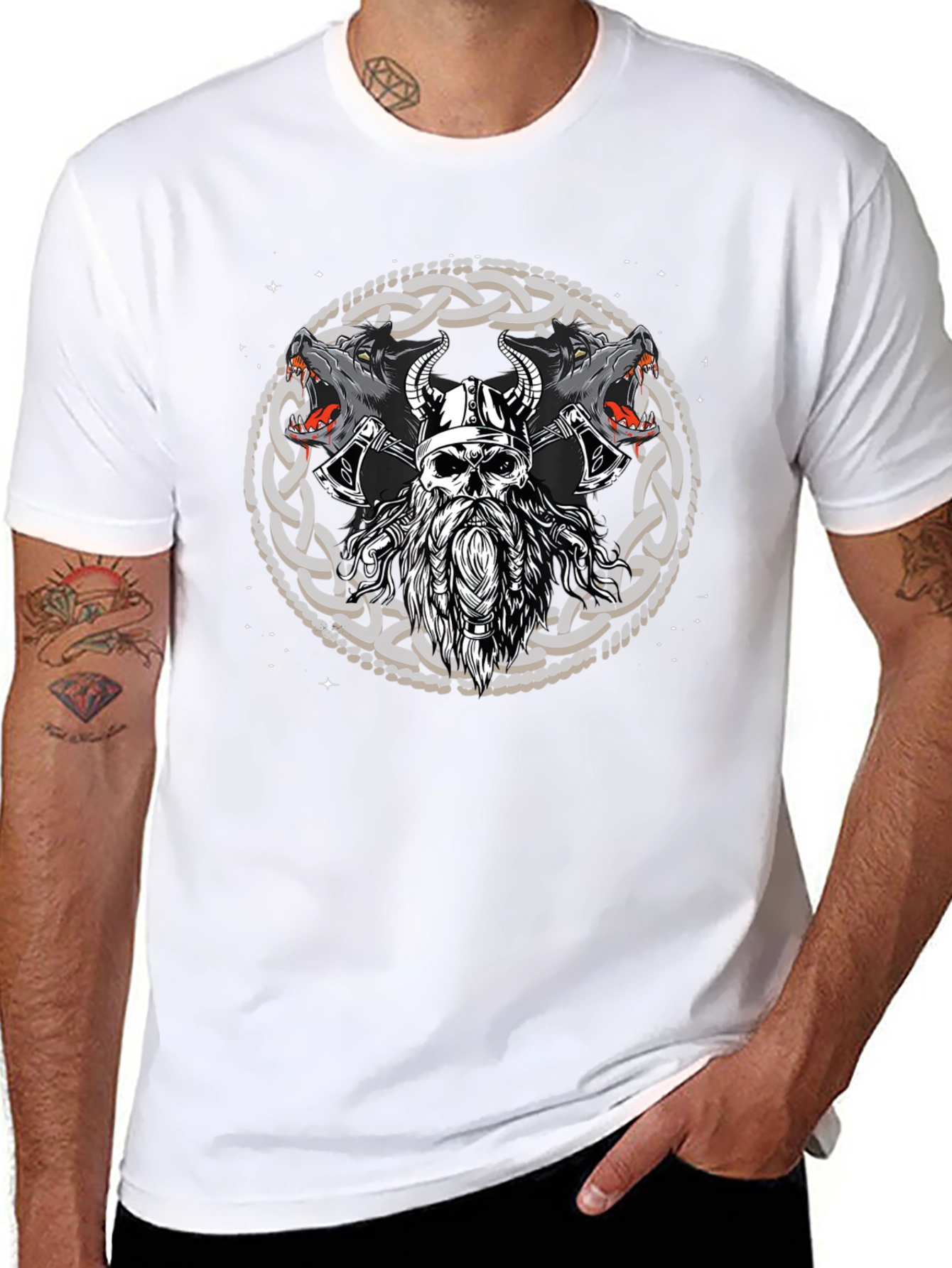 Viking Wolf Warrior Graphic Tee