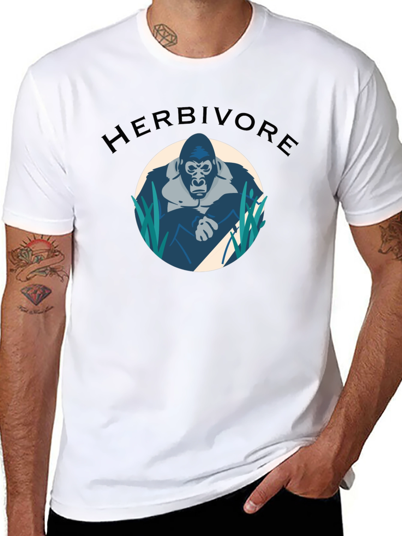 Herbivore Gorilla Graphic T-Shirt - Black