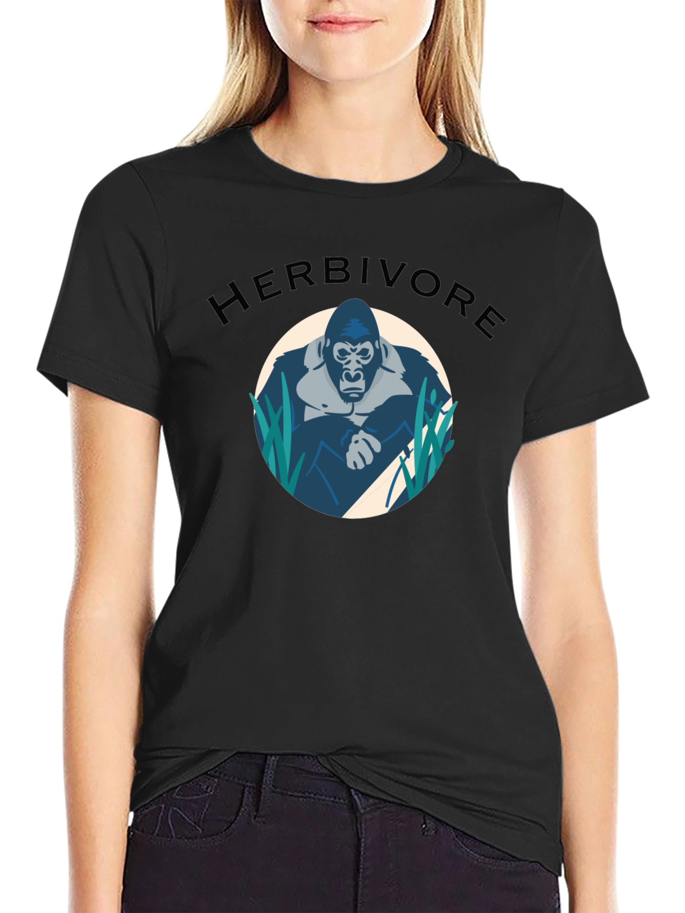 Herbivore Gorilla Graphic T-Shirt - Black