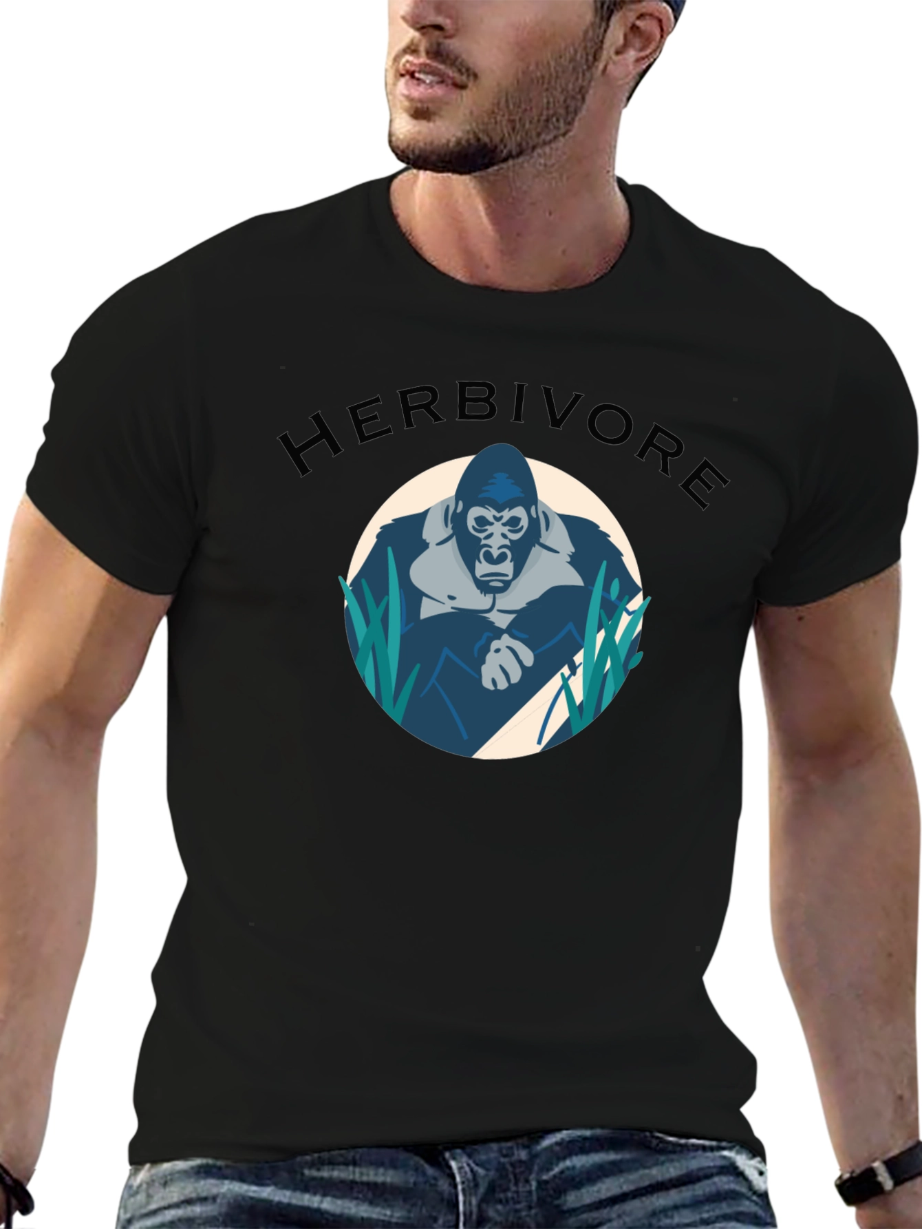 Herbivore Gorilla Graphic T-Shirt - Black