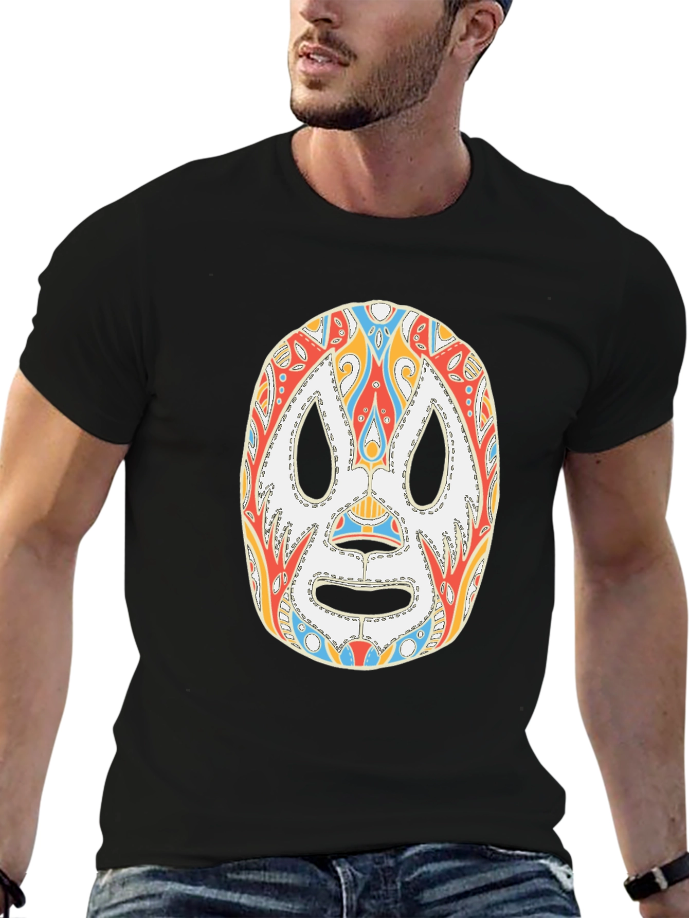 Lucha Libre Mask Graphic T-Shirt - Unique Design