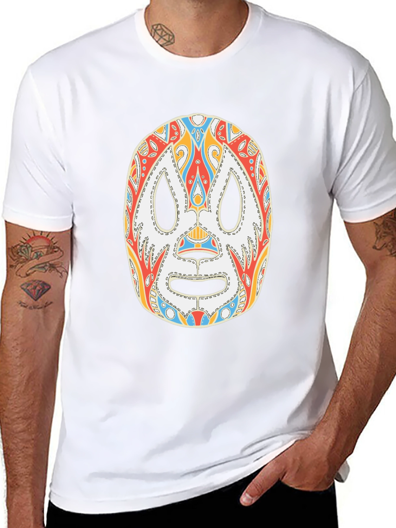 Lucha Libre Mask Graphic T-Shirt - Unique Design