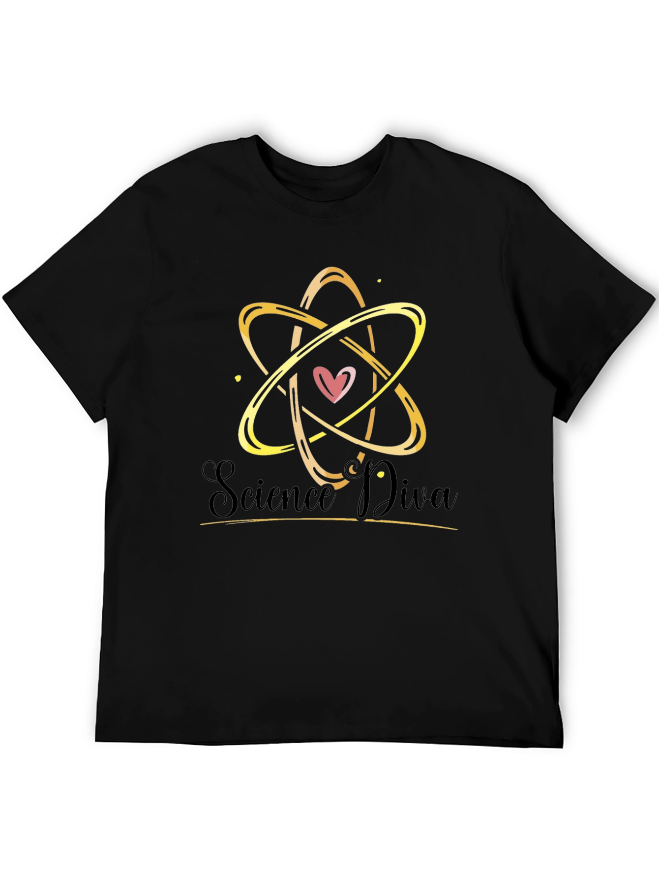 Science Diva Atom Heart T-Shirt - Black