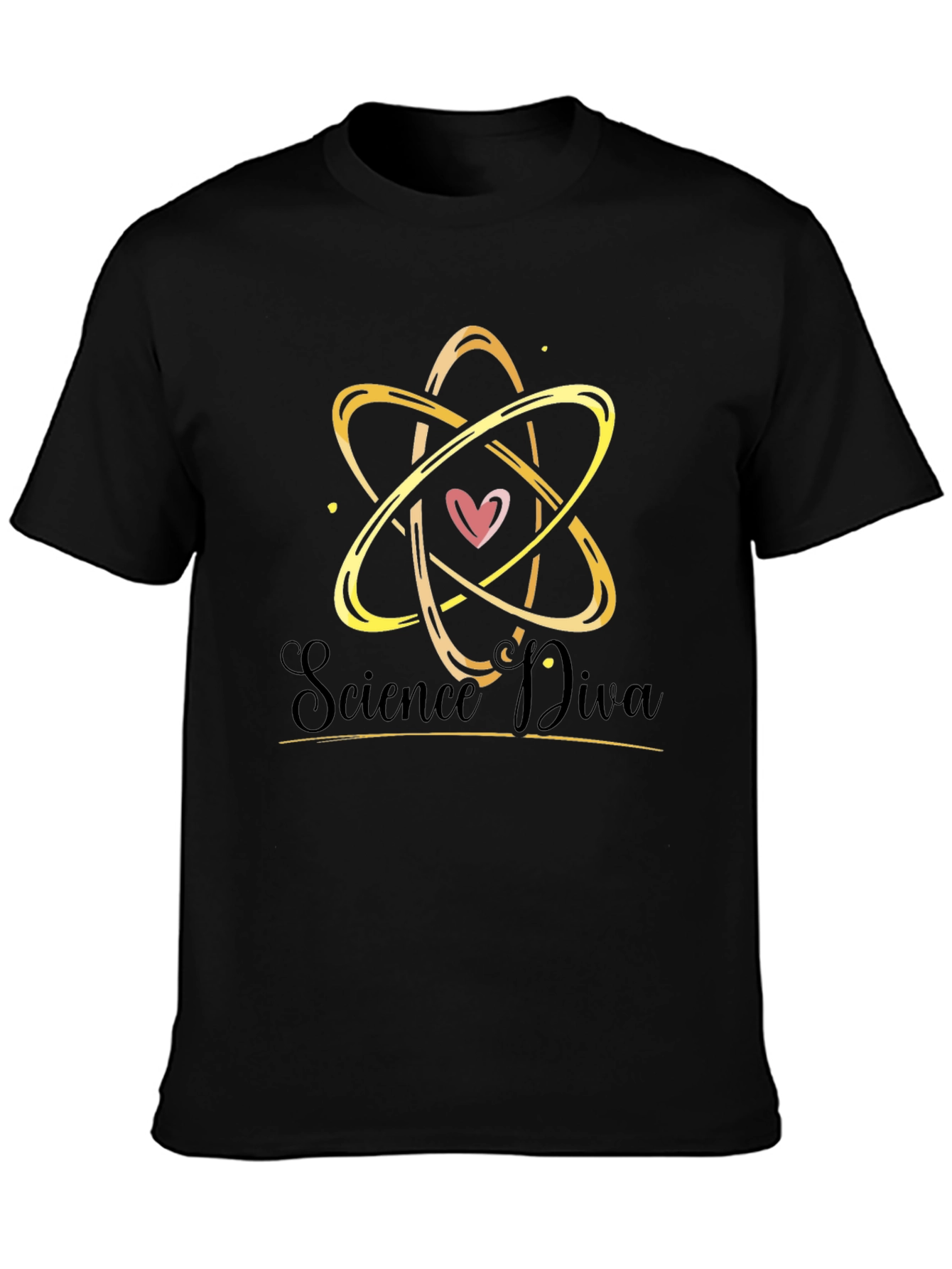 Science Diva Atom Heart T-Shirt - Black