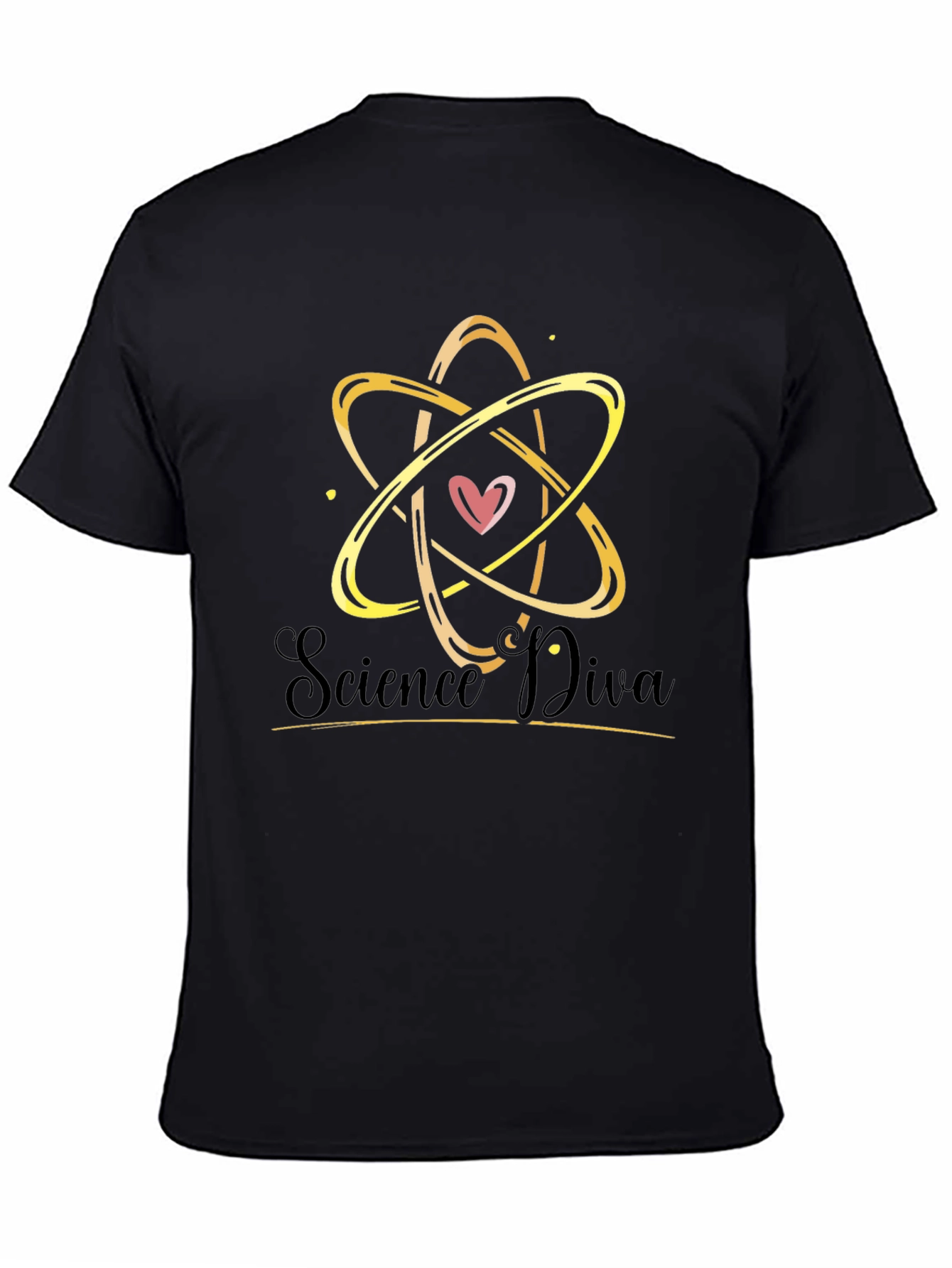 Science Diva Atom Heart T-Shirt - Black