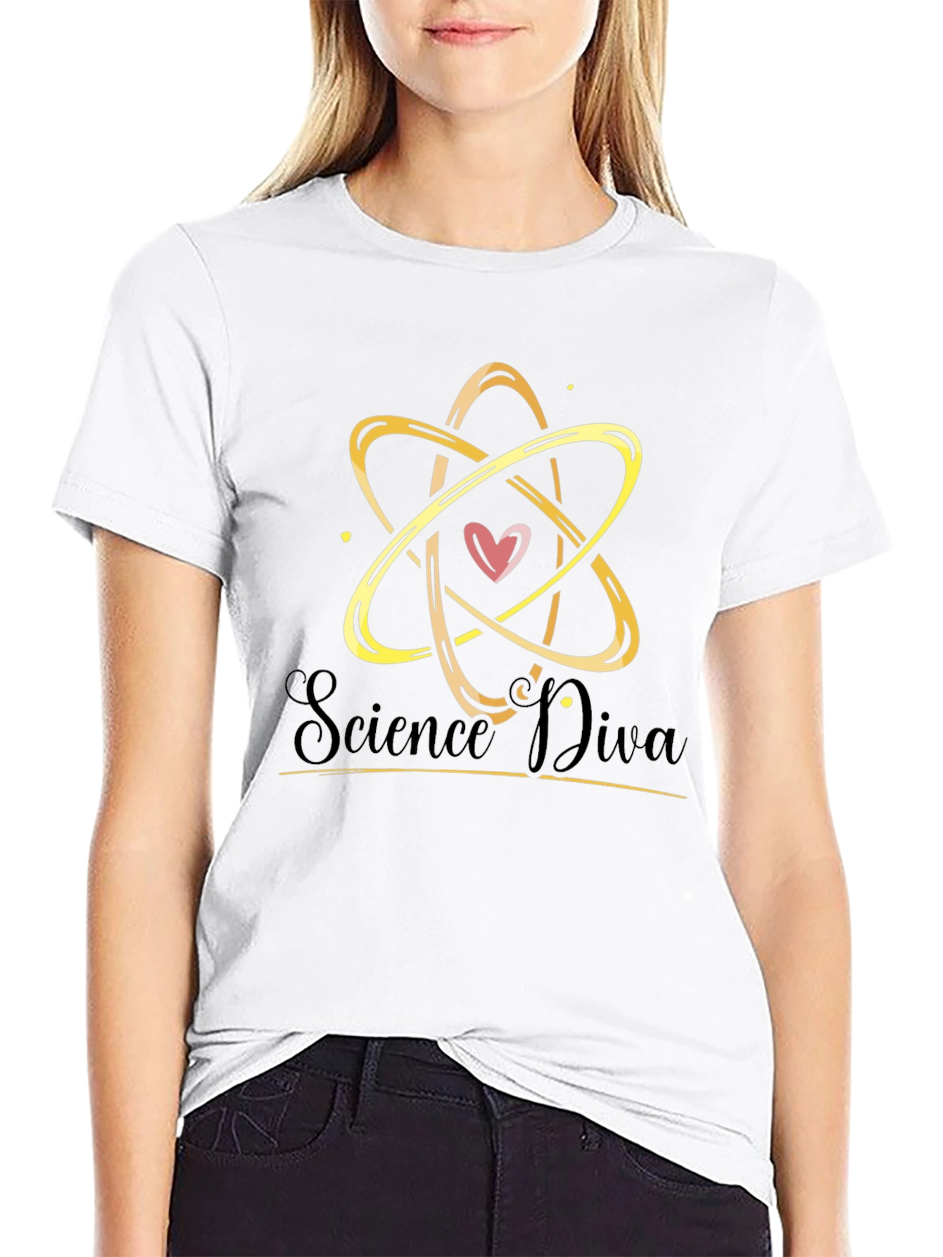 Science Diva Atom Heart T-Shirt - Black