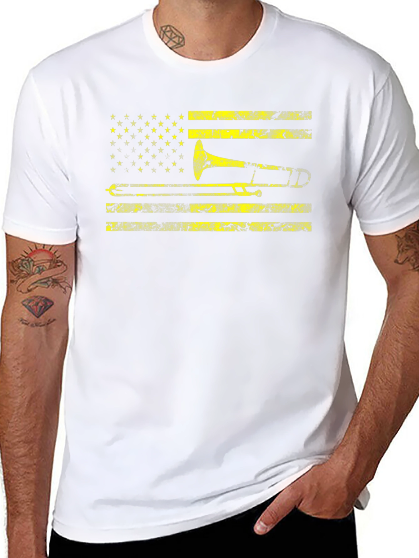 Trombone Flag Graphic Tee - Musicians Pride