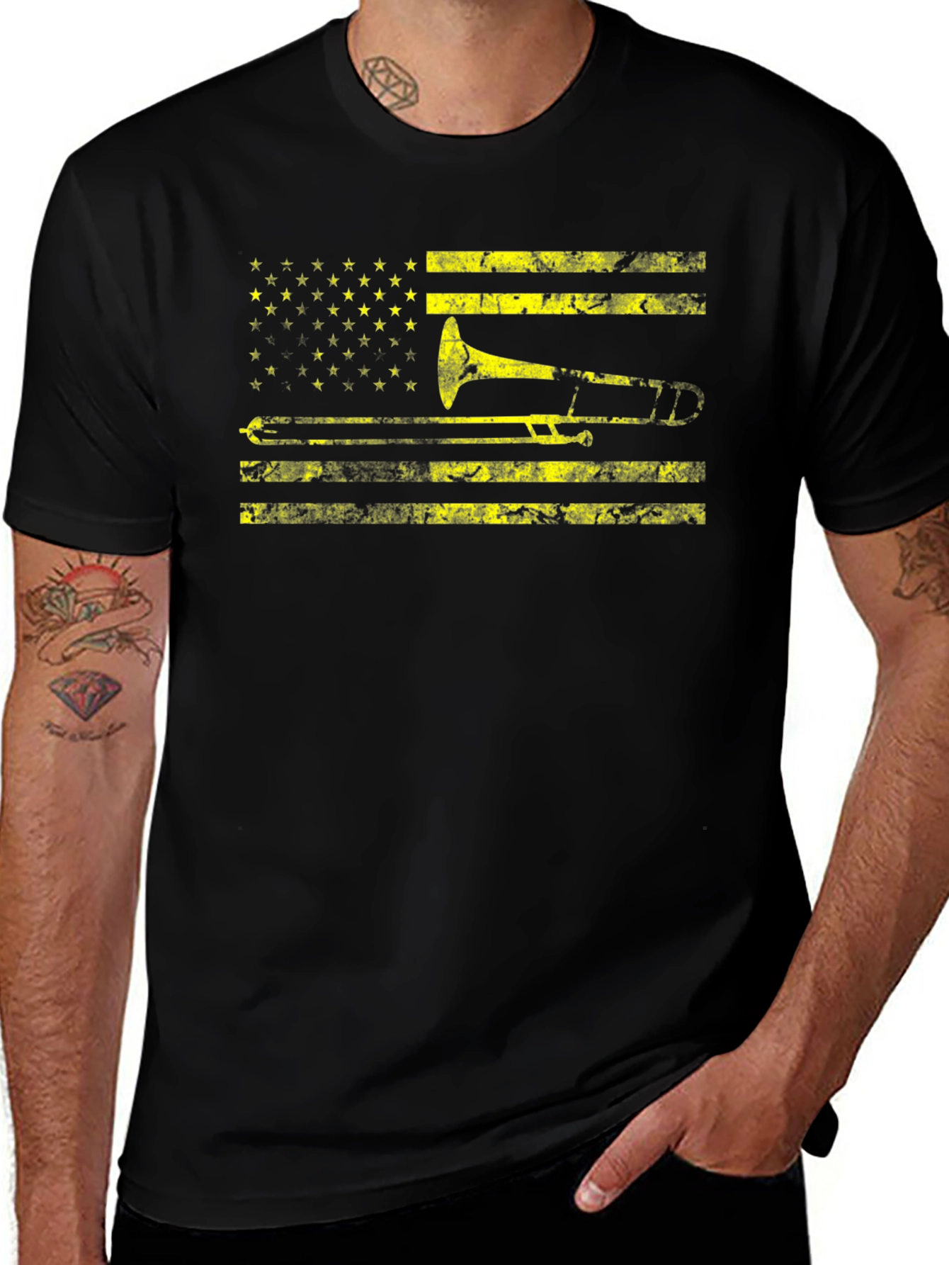 Trombone Flag Graphic Tee - Musicians Pride