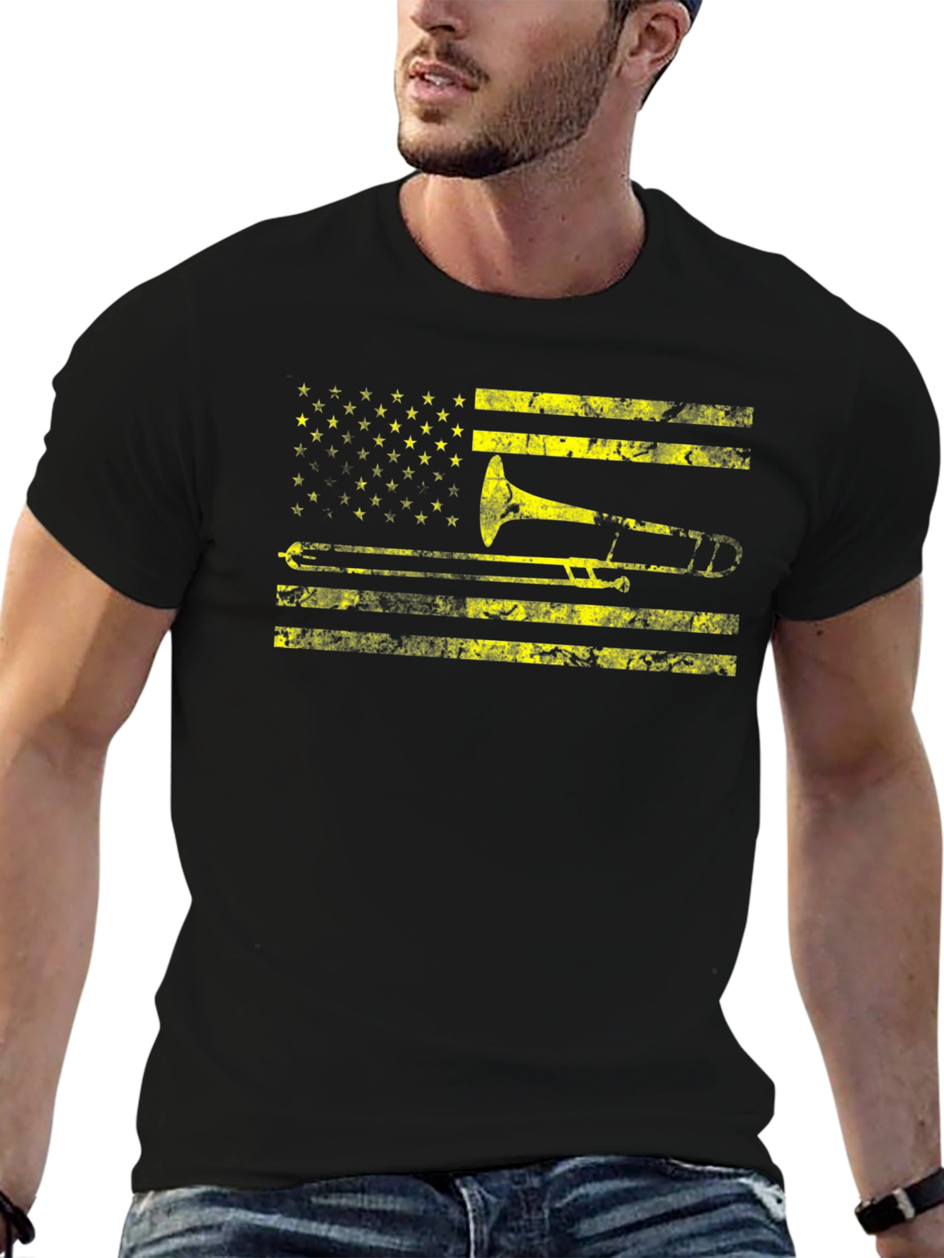 Trombone Flag Graphic Tee - Musicians Pride