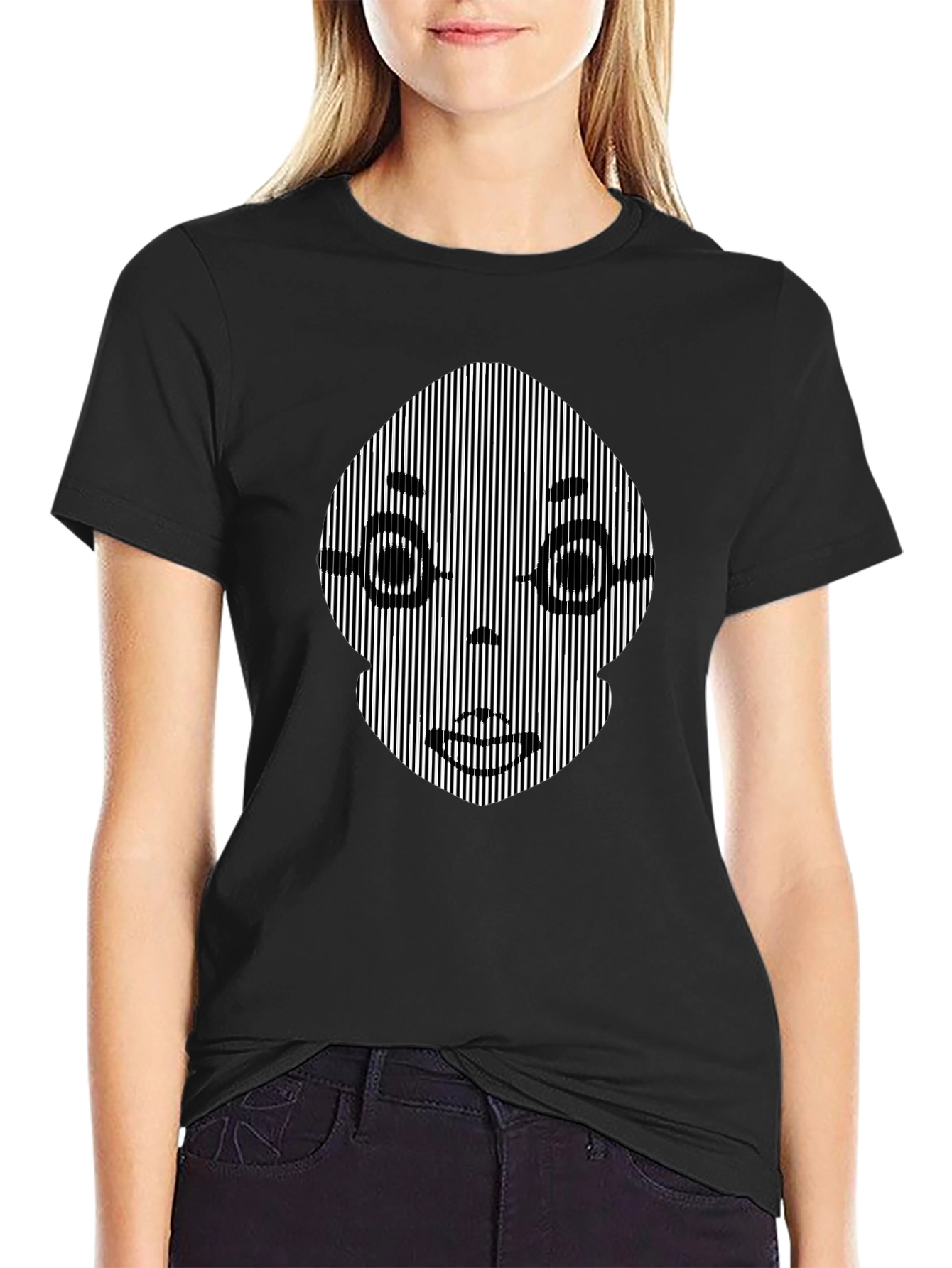 Optical Illusion Face Graphic Tee