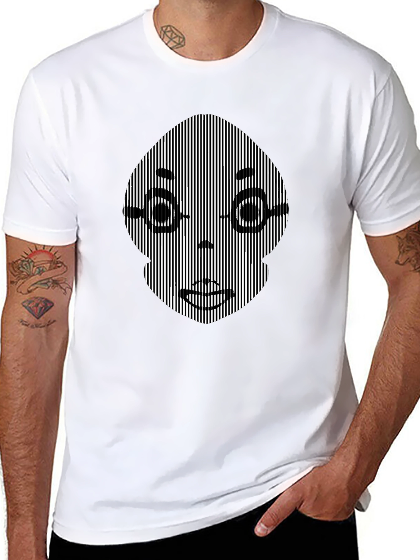 Optical Illusion Face Graphic Tee