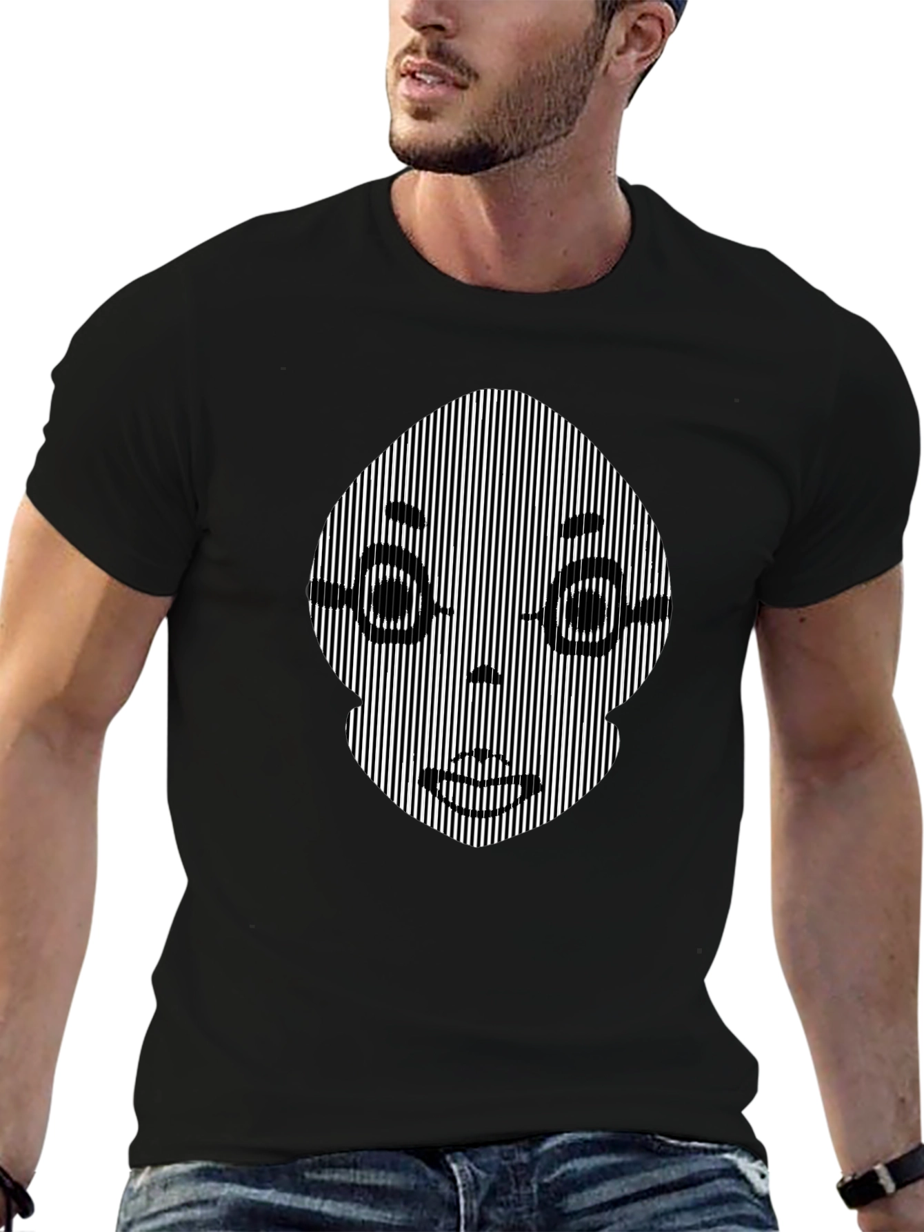 Optical Illusion Face Graphic Tee