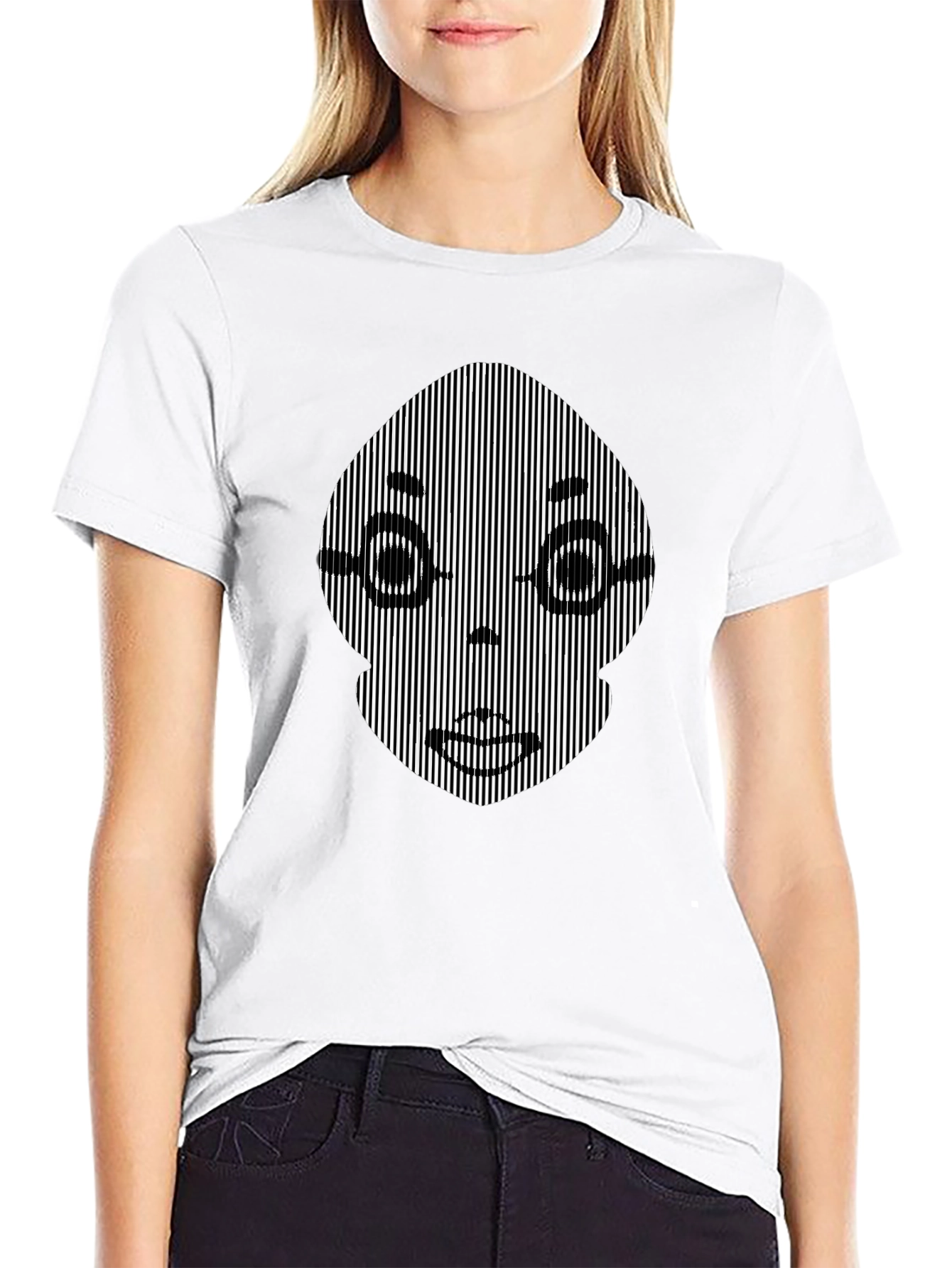 Optical Illusion Face Graphic Tee