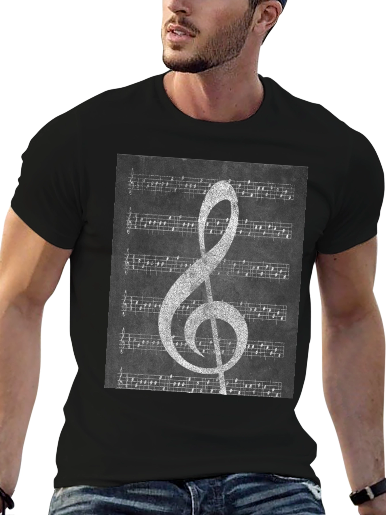 Musical Notes T-Shirt: Treble Clef & Sheet Music Design