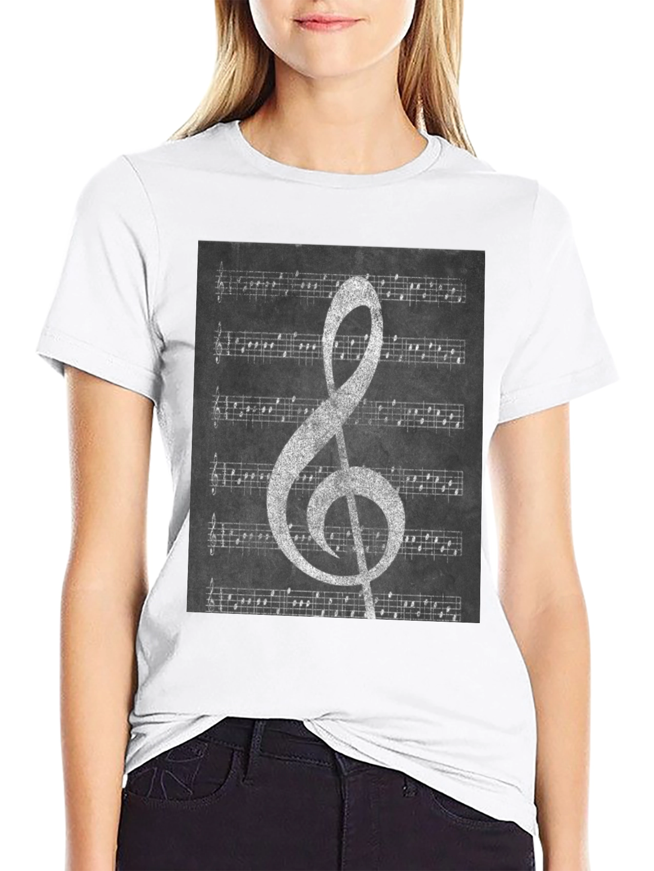 Musical Notes T-Shirt: Treble Clef & Sheet Music Design