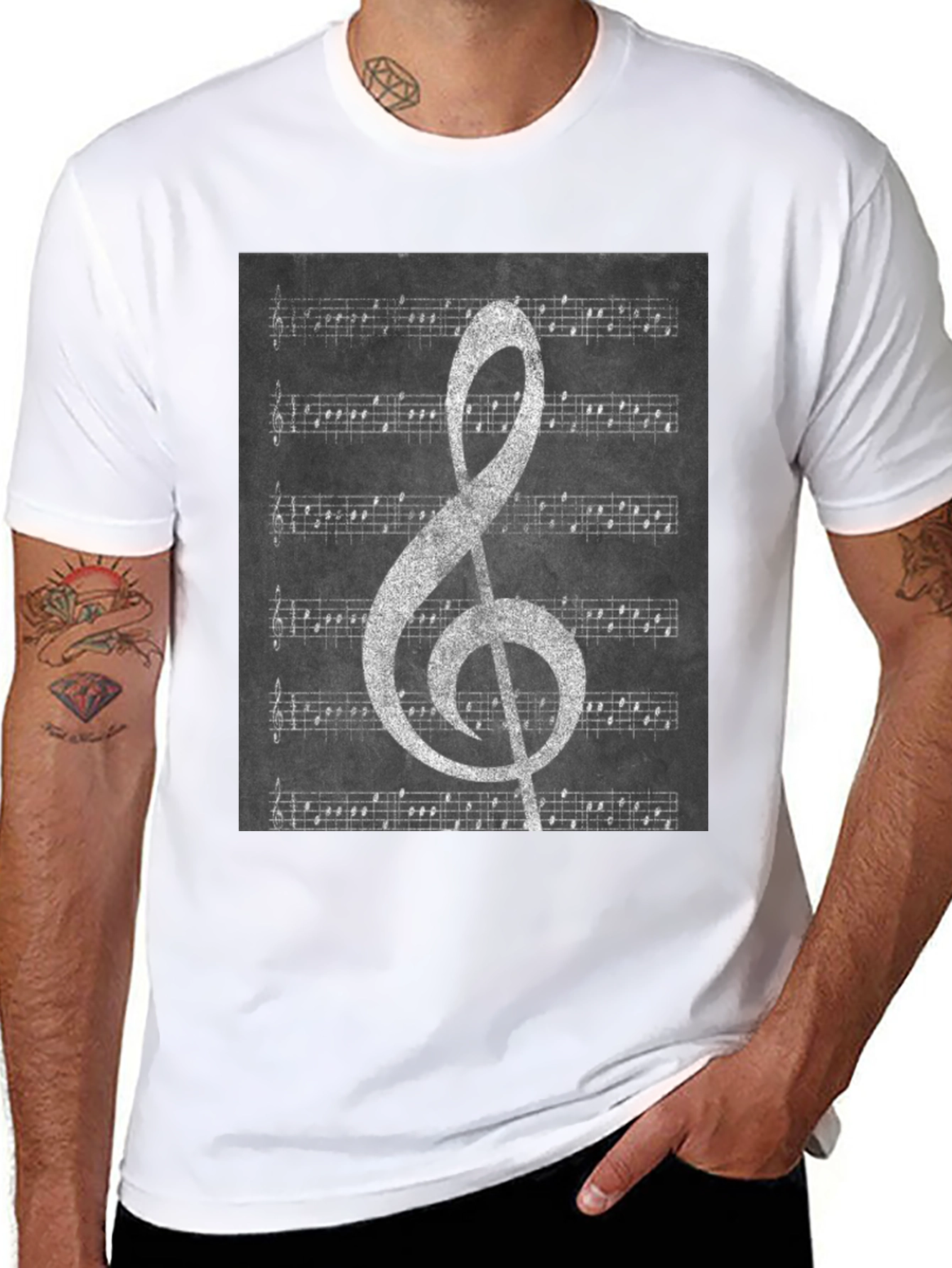Musical Notes T-Shirt: Treble Clef & Sheet Music Design