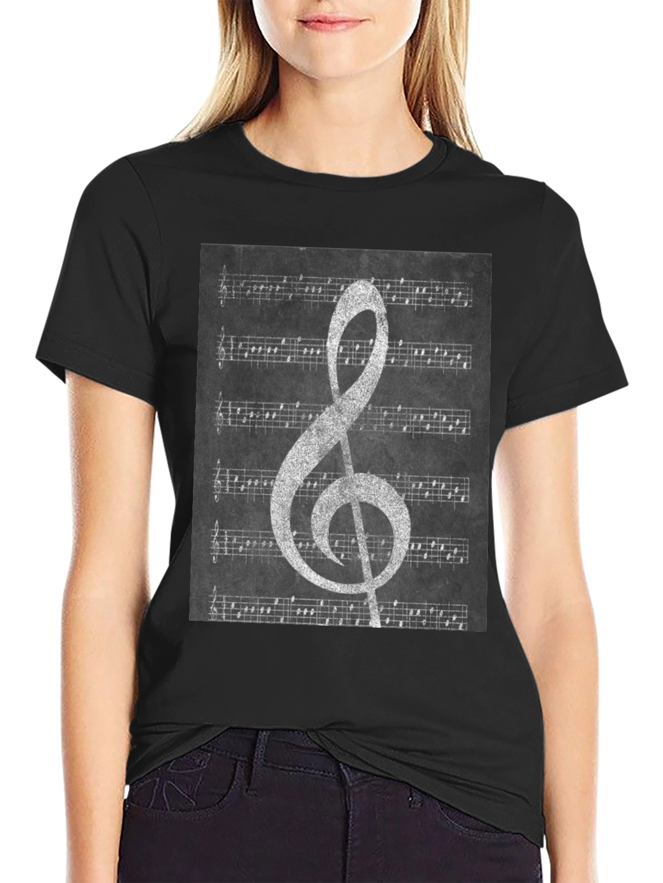 Musical Notes T-Shirt: Treble Clef & Sheet Music Design