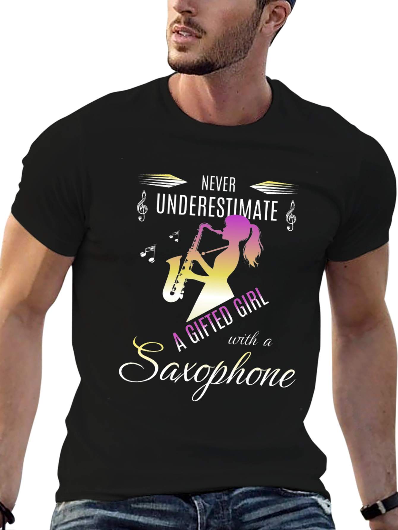 Never Underestimate Saxophone Girl T-Shirt