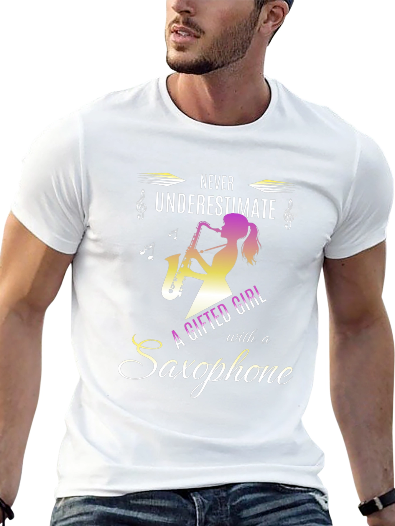 Never Underestimate Saxophone Girl T-Shirt
