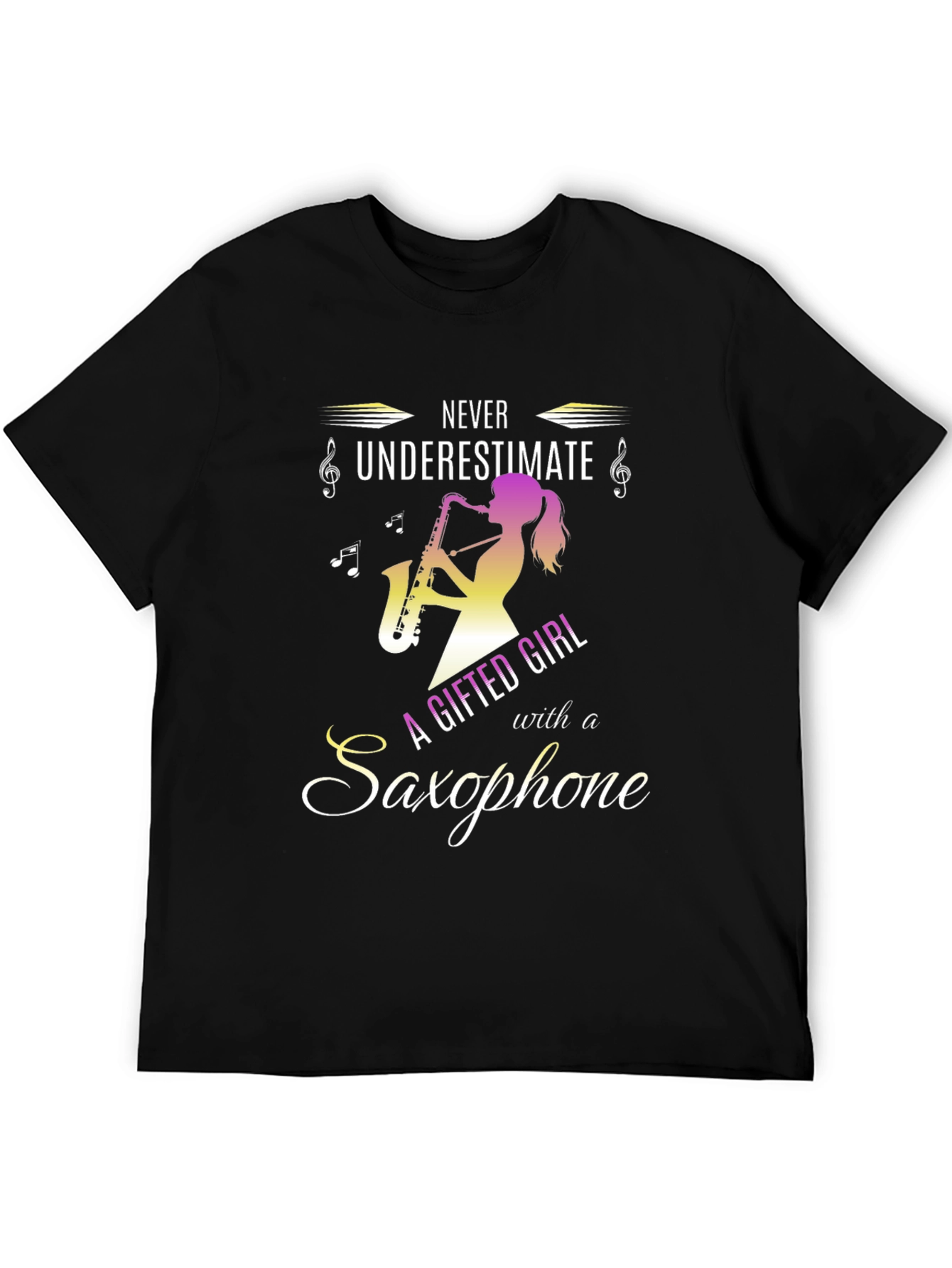 Never Underestimate Saxophone Girl T-Shirt