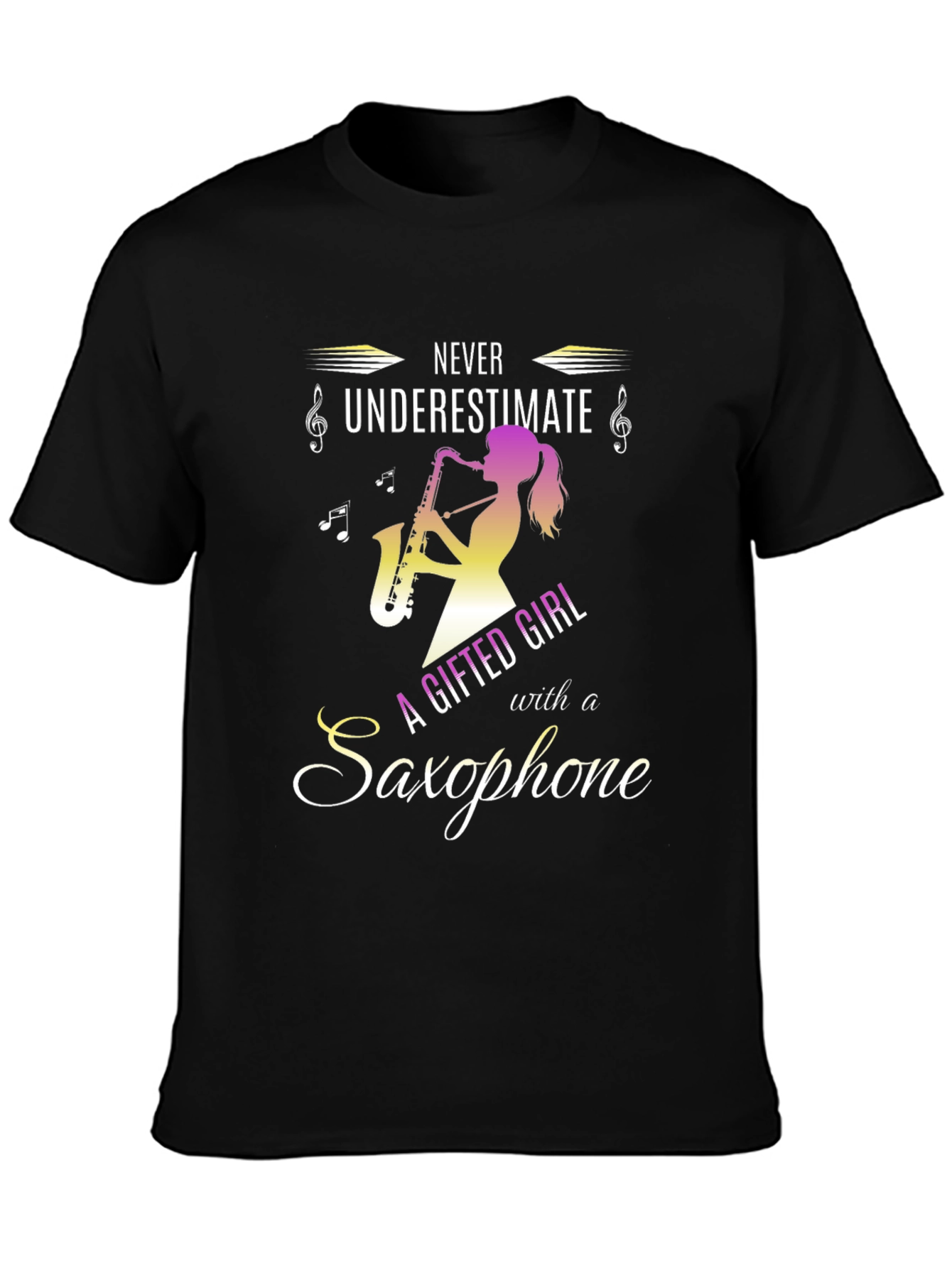 Never Underestimate Saxophone Girl T-Shirt