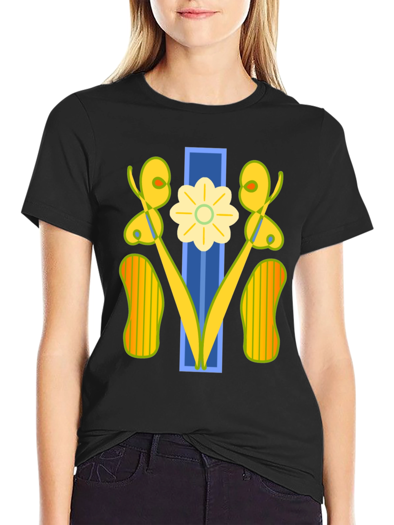Abstract Floral Graphic Tee - Modern Art Shirt