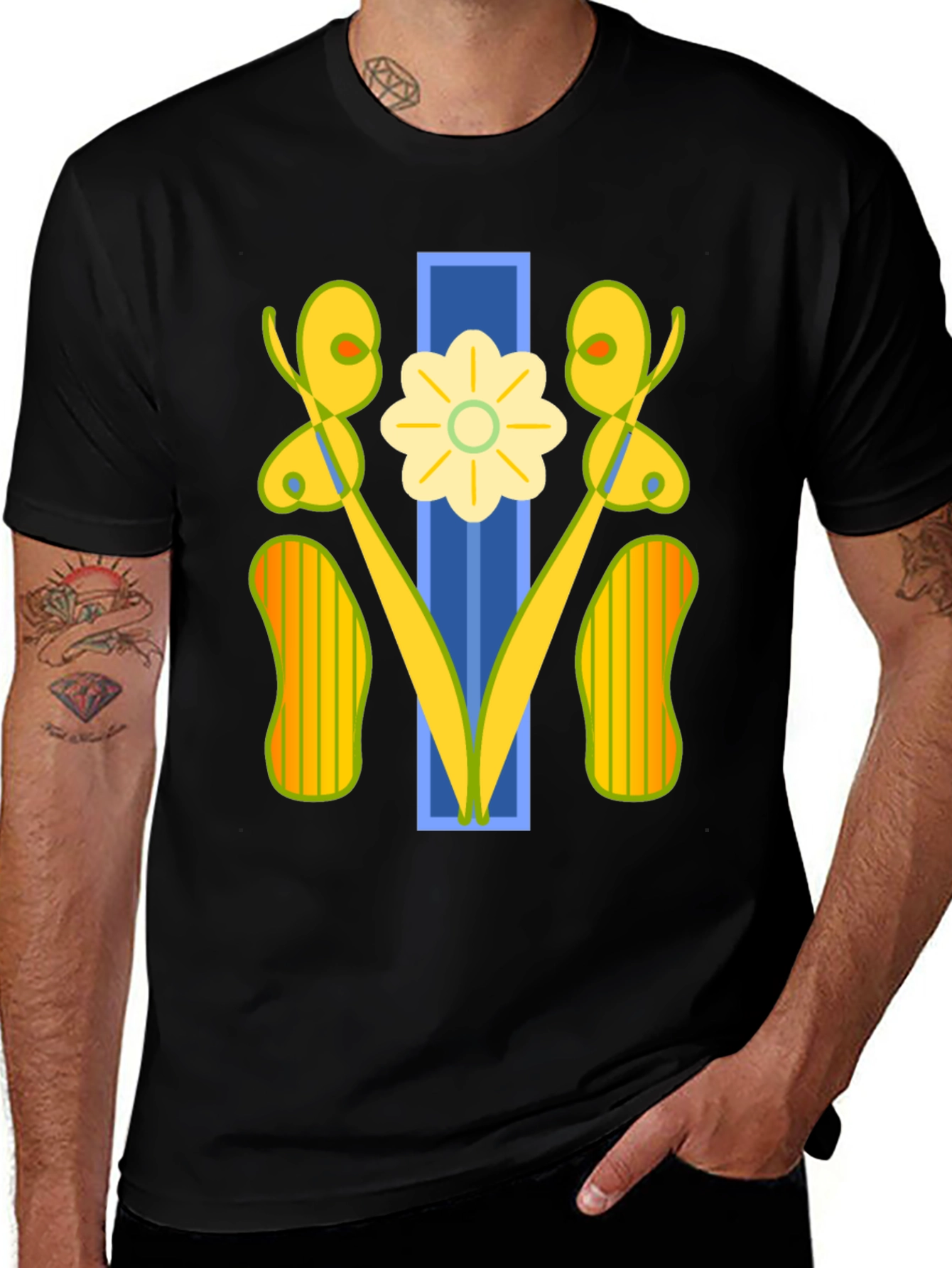 Abstract Floral Graphic Tee - Modern Art Shirt
