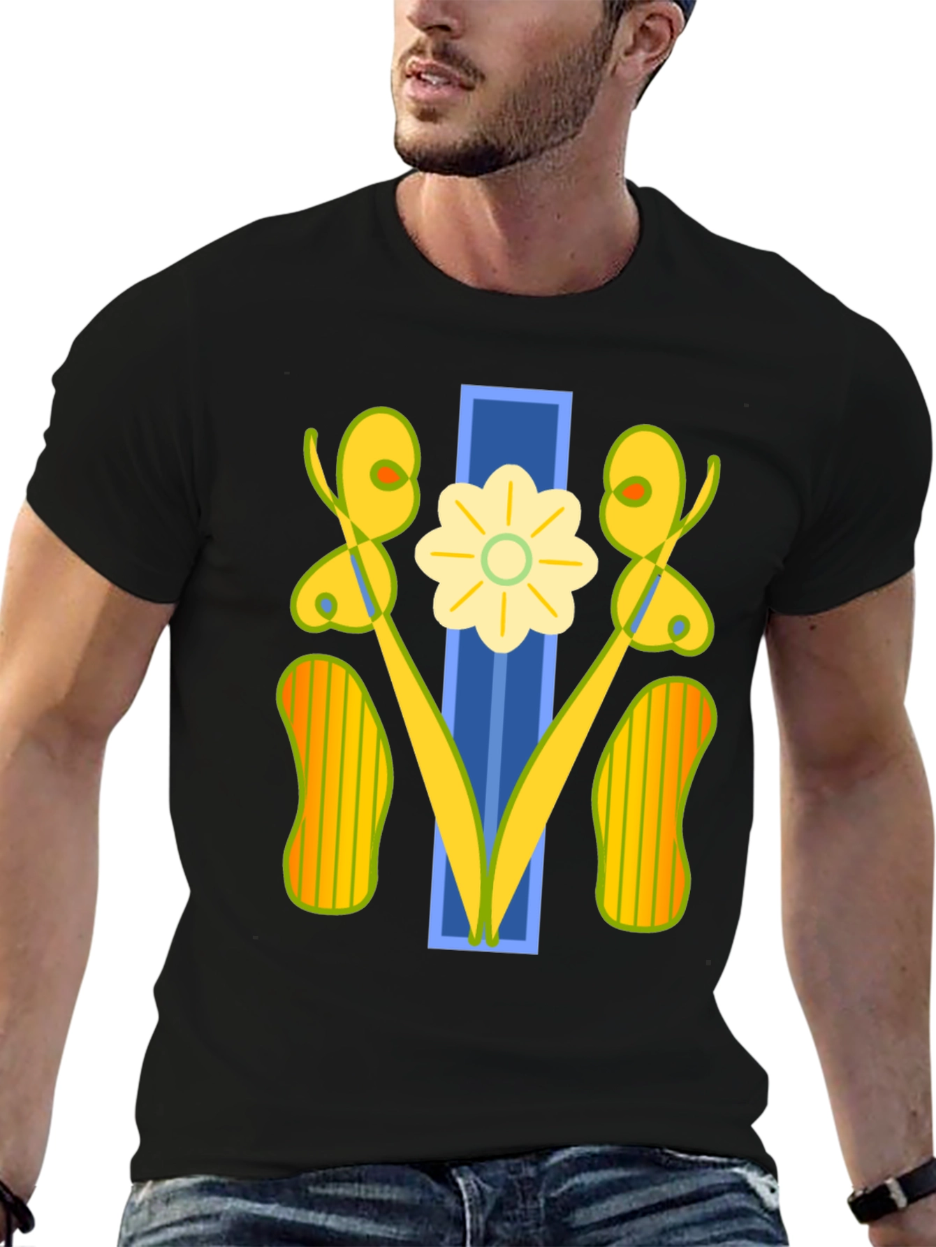 Abstract Floral Graphic Tee - Modern Art Shirt
