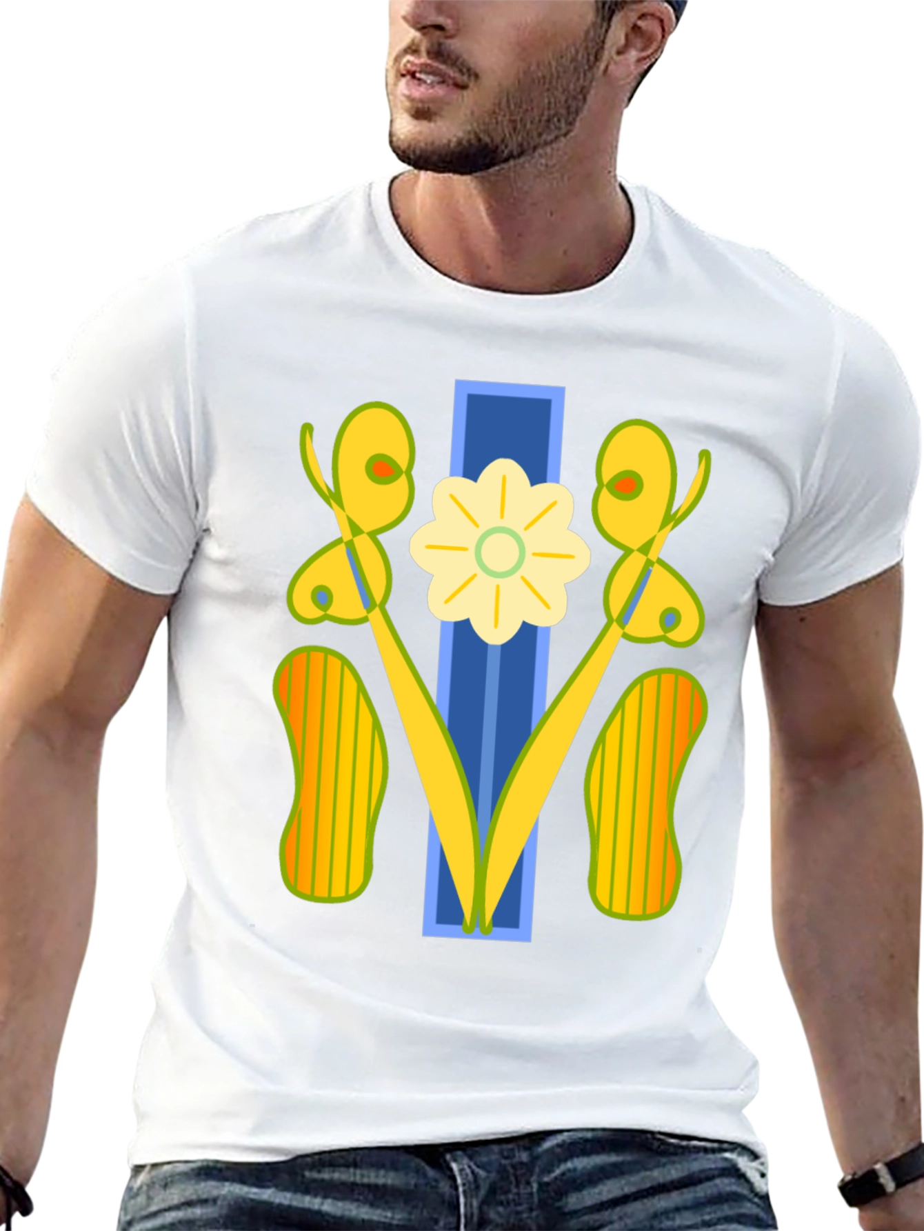 Abstract Floral Graphic Tee - Modern Art Shirt
