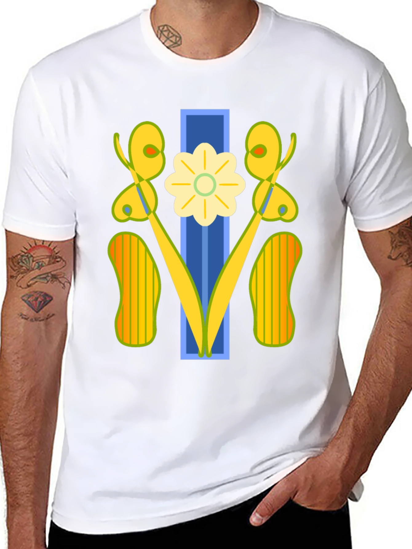 Abstract Floral Graphic Tee - Modern Art Shirt
