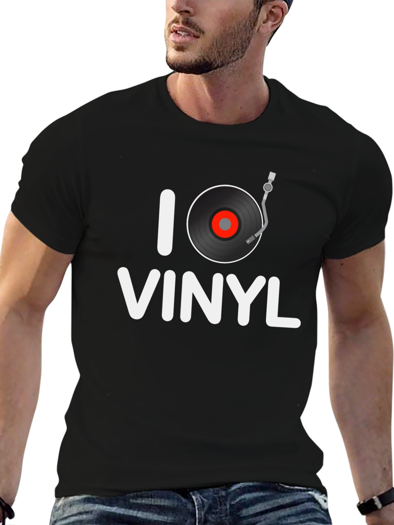 I Love Vinyl Graphic Tee - Music Lover Shirt