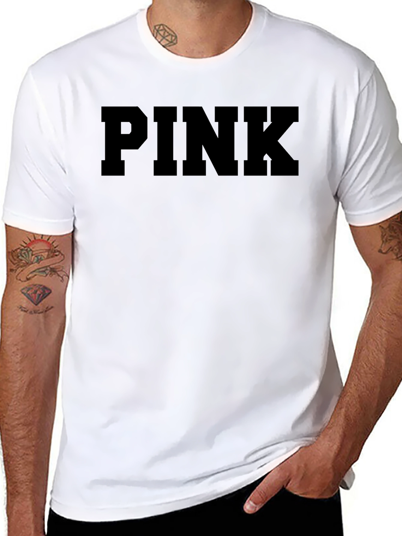 PINK Black Graphic T-Shirt Casual Wear