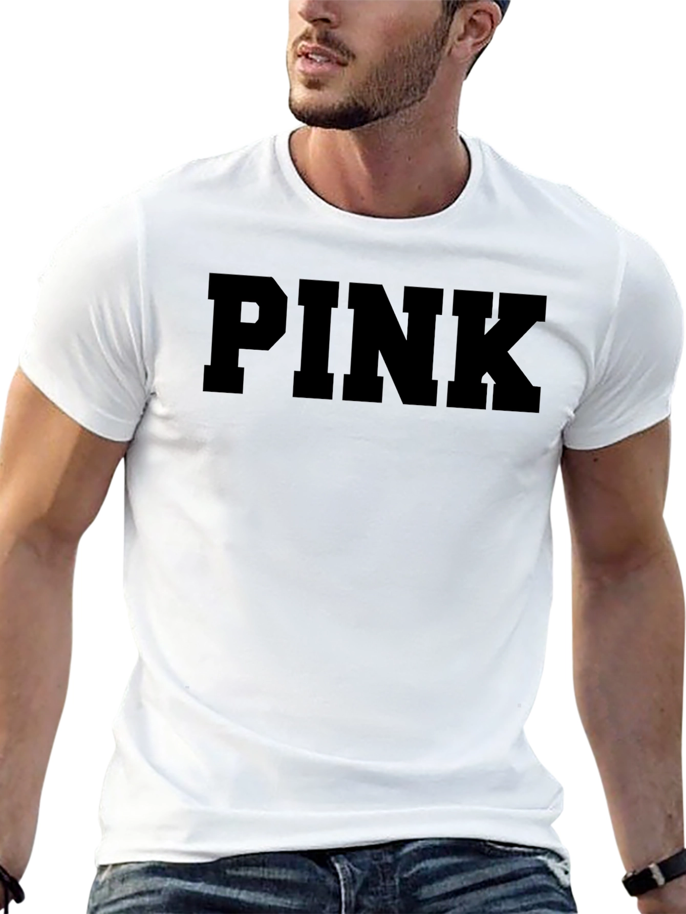 PINK Black Graphic T-Shirt Casual Wear