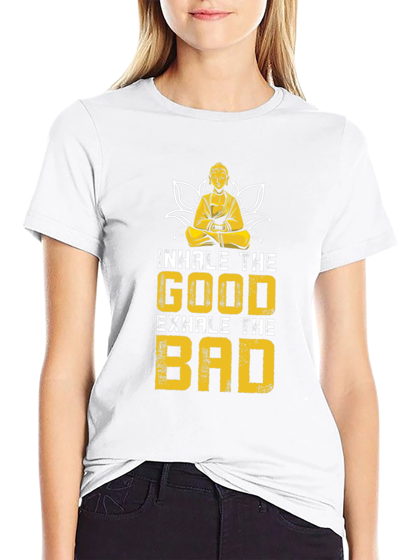 Inhale The Good T-Shirt - Buddha Lotus Design