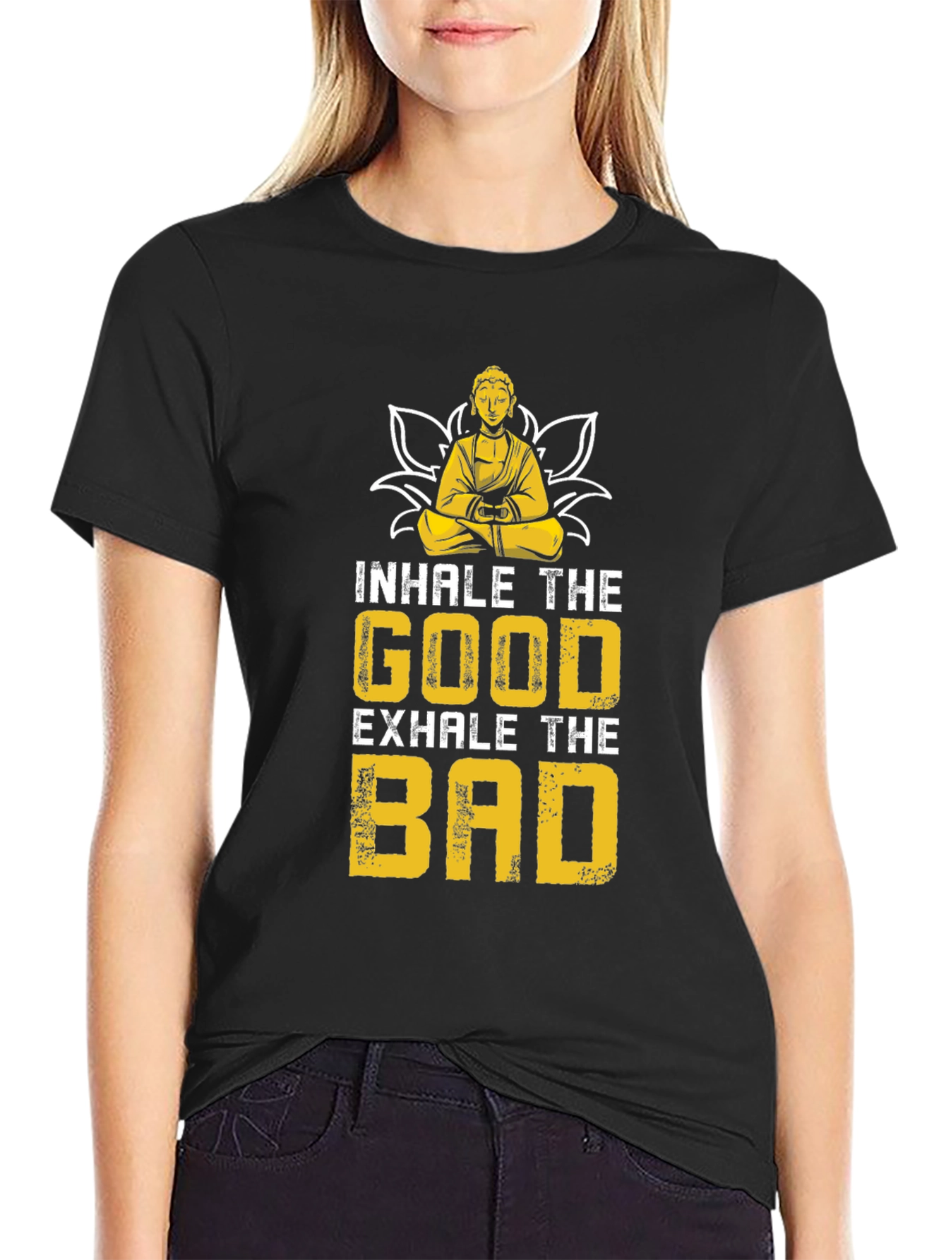 Inhale The Good T-Shirt - Buddha Lotus Design