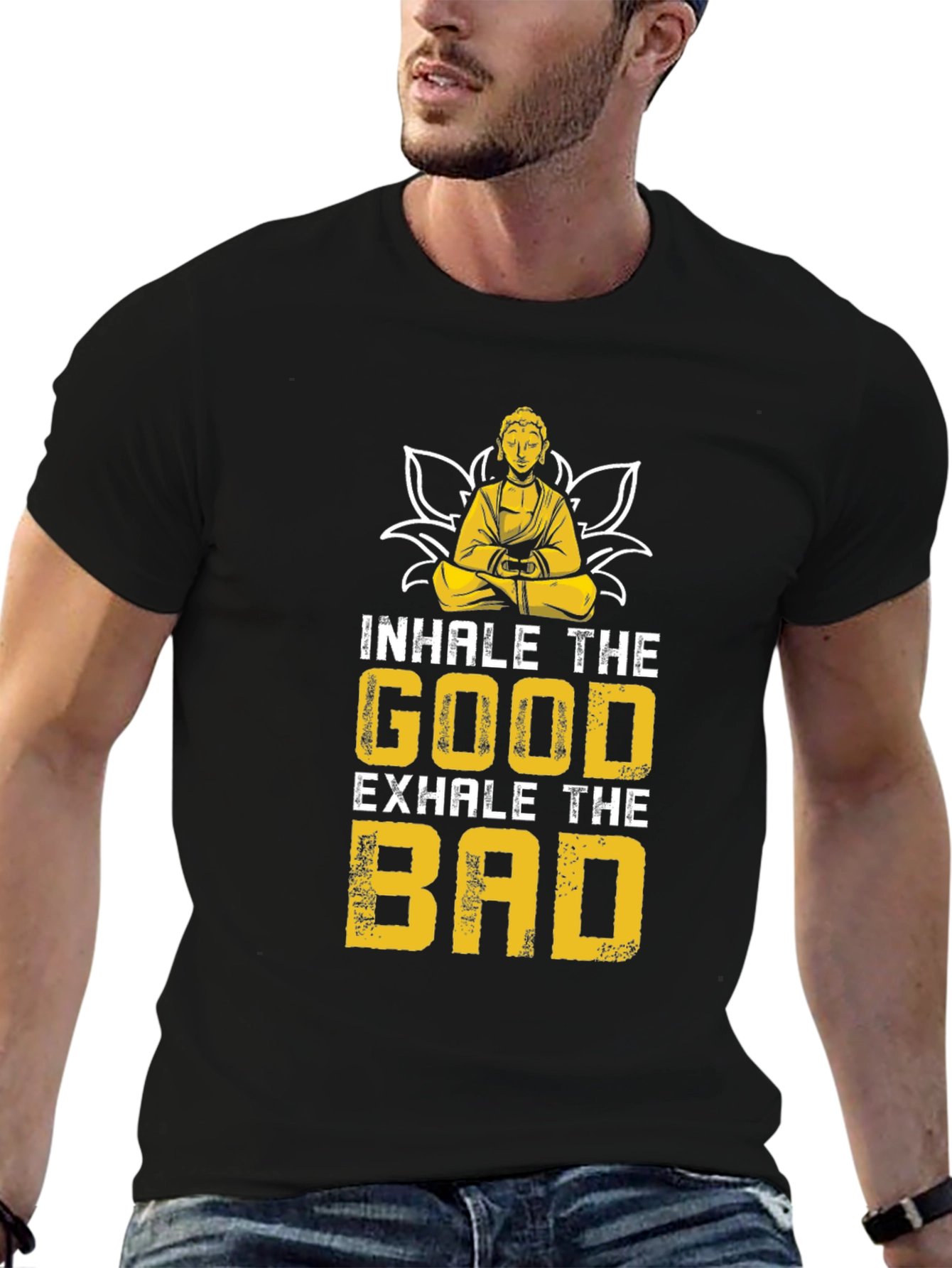 Inhale The Good T-Shirt - Buddha Lotus Design