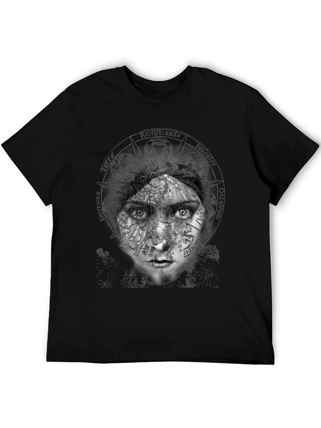 Abstract Face Graphic Print Crew Neck T-Shirt