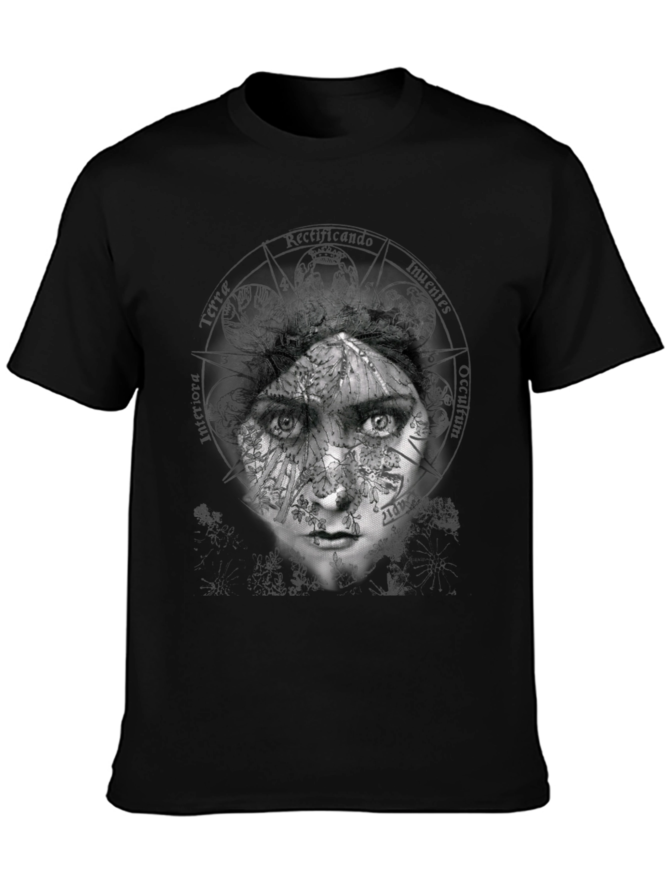 Abstract Face Graphic Print Crew Neck T-Shirt