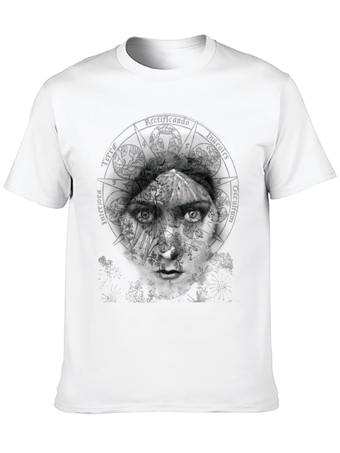Abstract Face Graphic Print Crew Neck T-Shirt