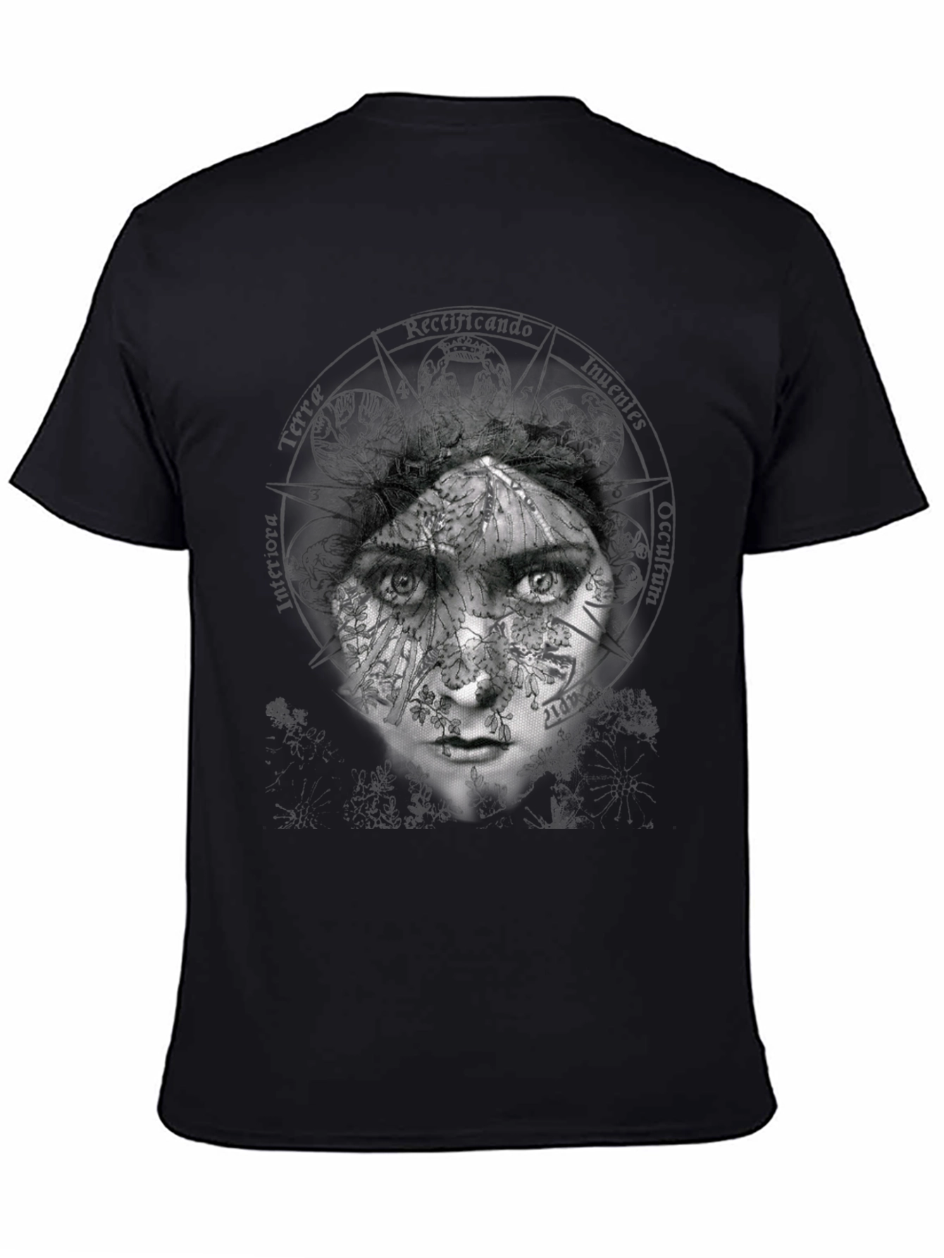 Abstract Face Graphic Print Crew Neck T-Shirt