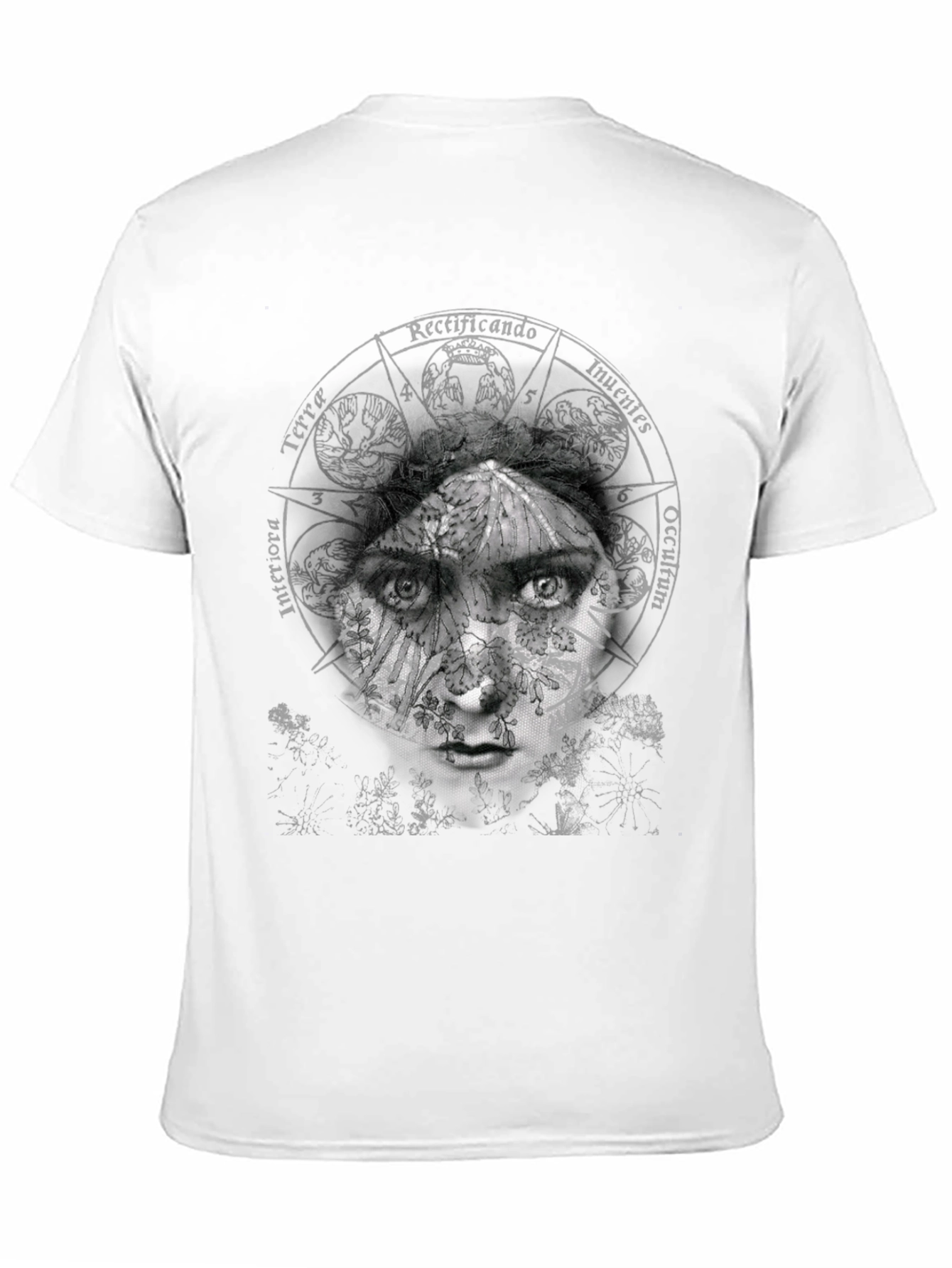 Abstract Face Graphic Print Crew Neck T-Shirt