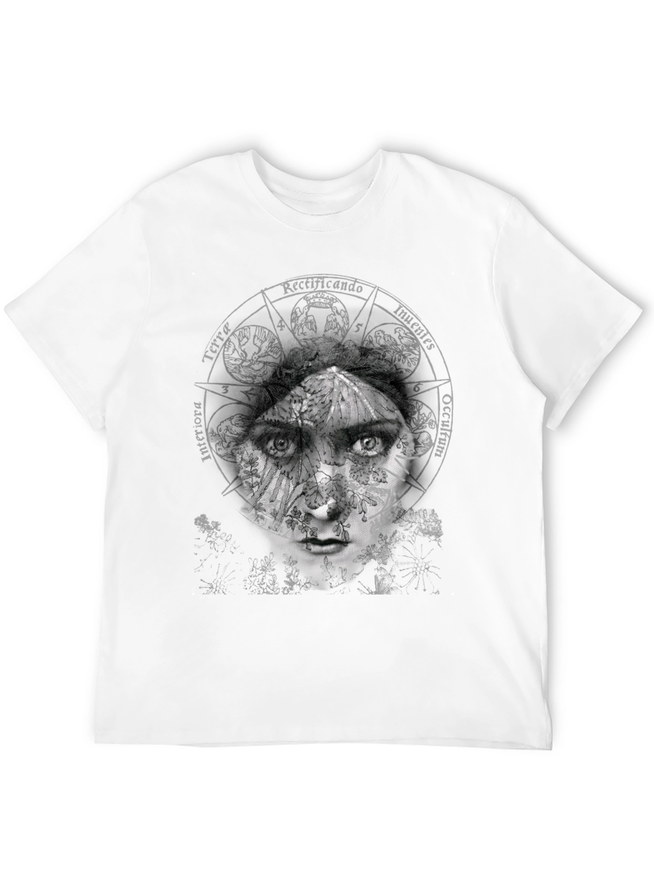 Abstract Face Graphic Print Crew Neck T-Shirt