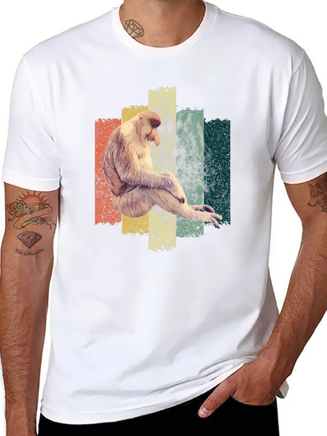 Proboscis Monkey T-Shirt - Retro Style