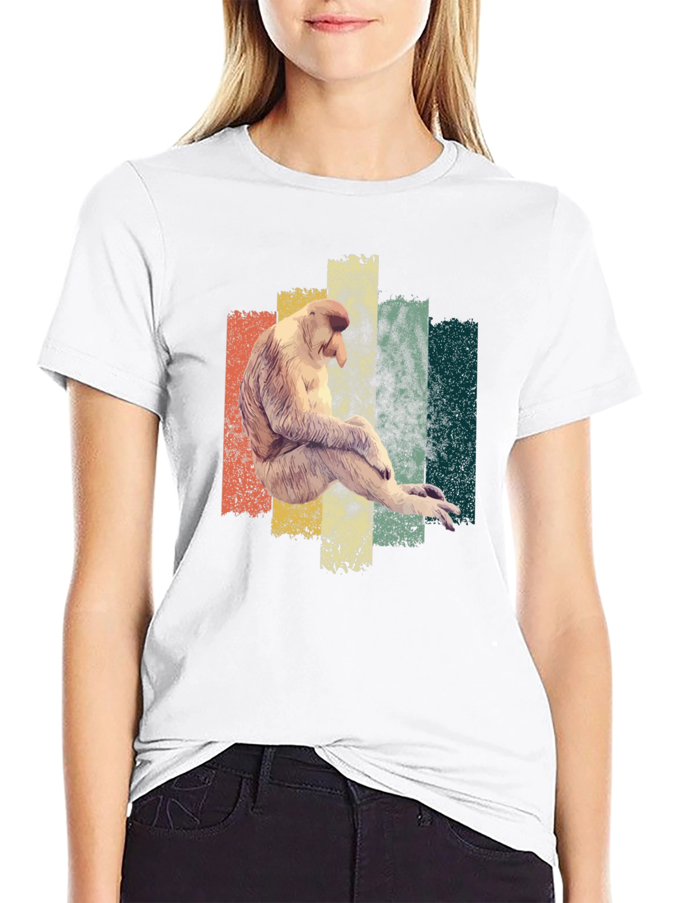 Proboscis Monkey T-Shirt - Retro Style
