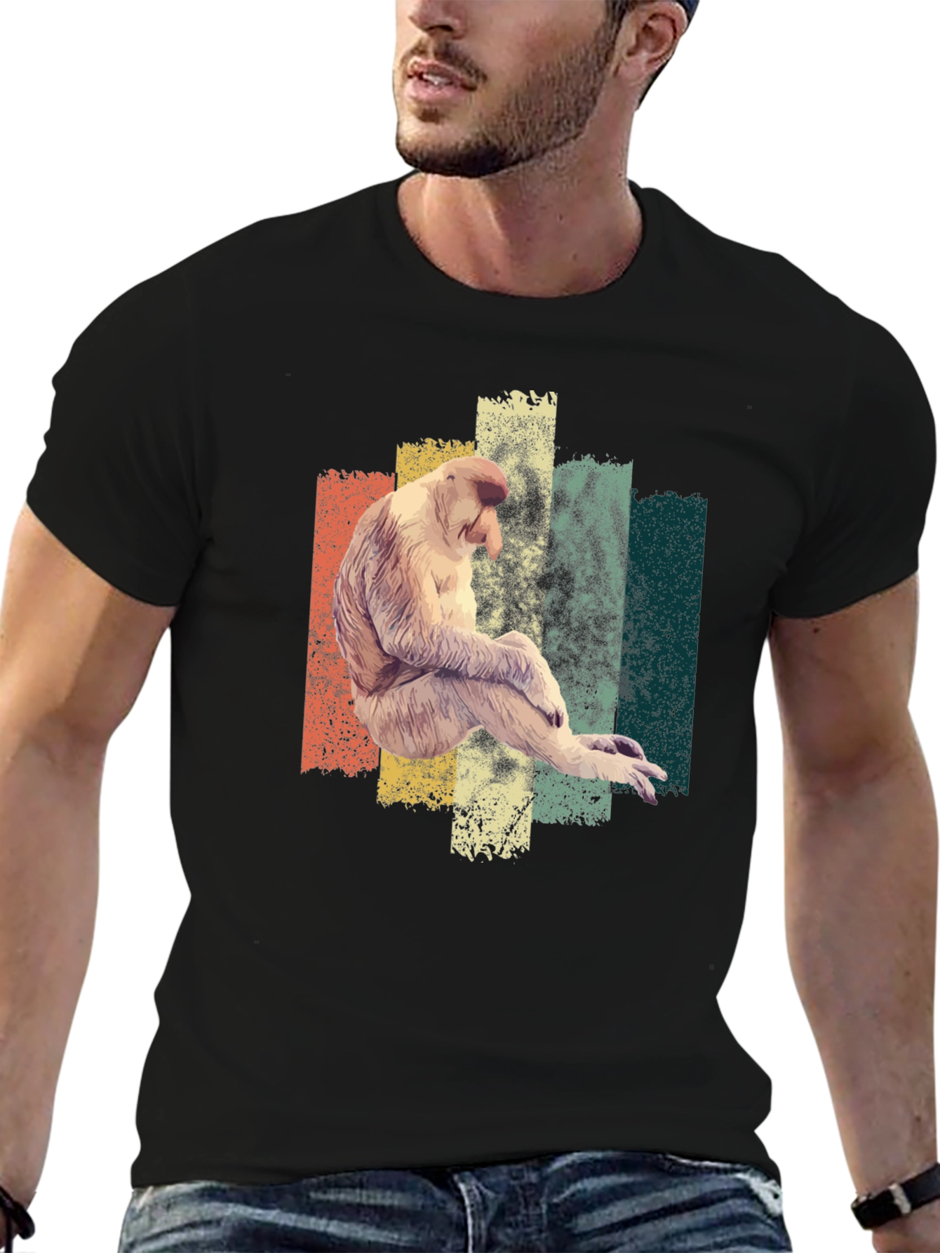 Proboscis Monkey T-Shirt - Retro Style