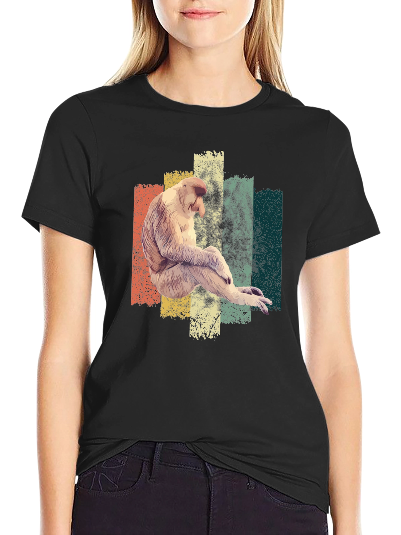 Proboscis Monkey T-Shirt - Retro Style